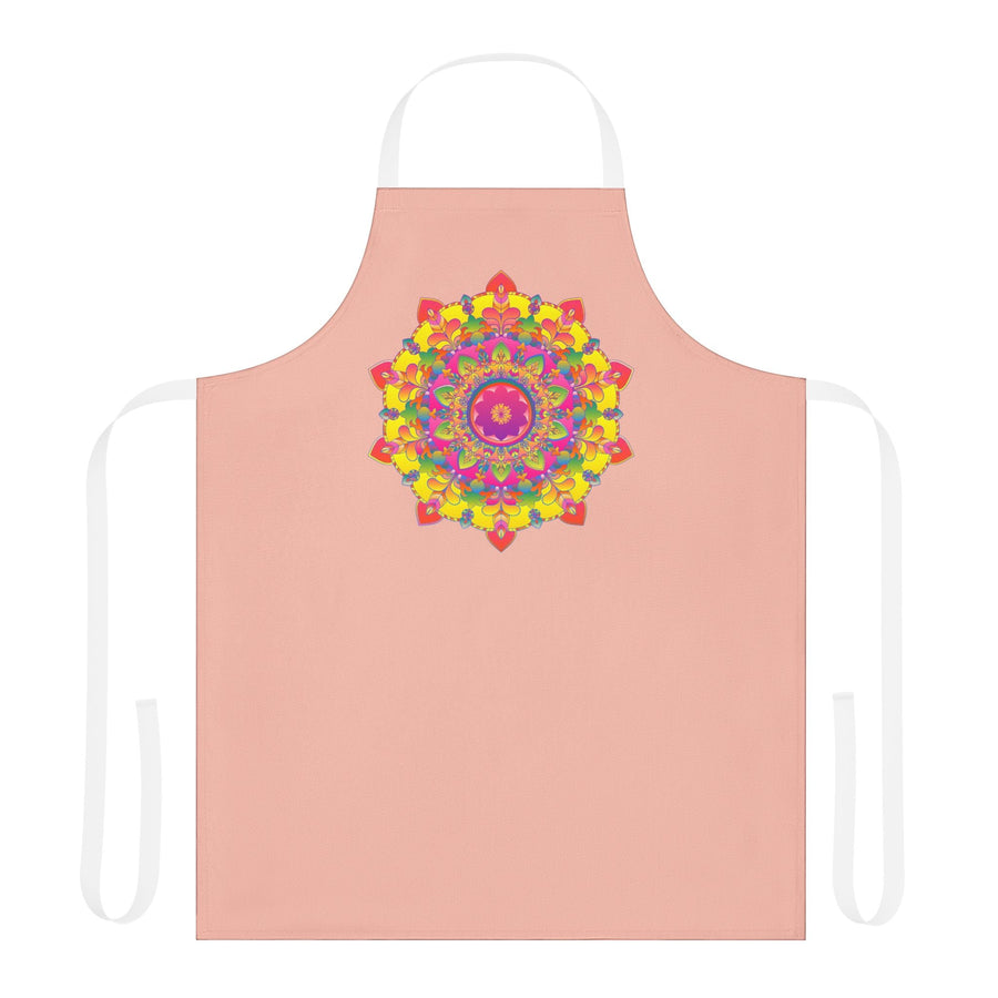 Mandala Art Apron - Peach & Colorful All Over Prints - Blululi