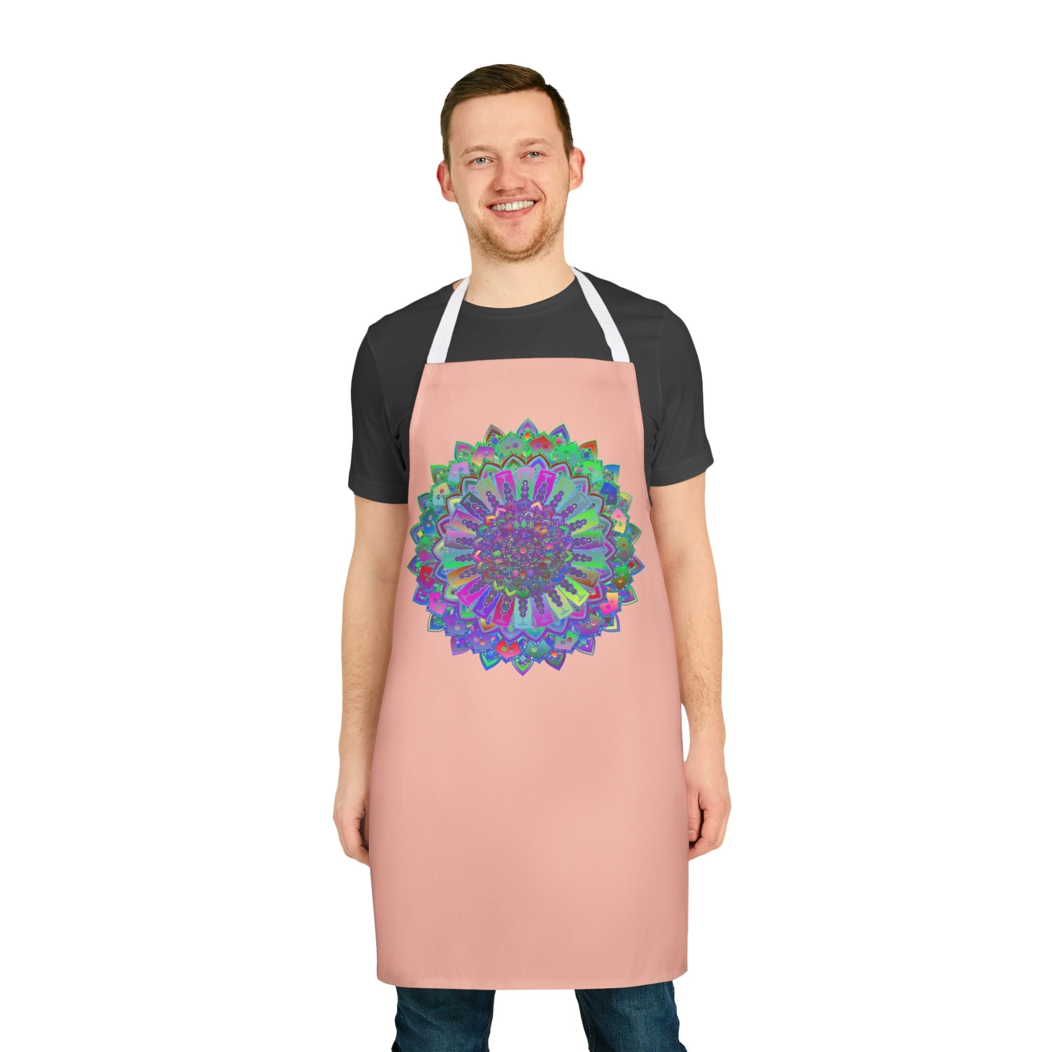 Mandala Art Apron - Peach | Colorful Kitchen Decor All Over Prints - Blululi