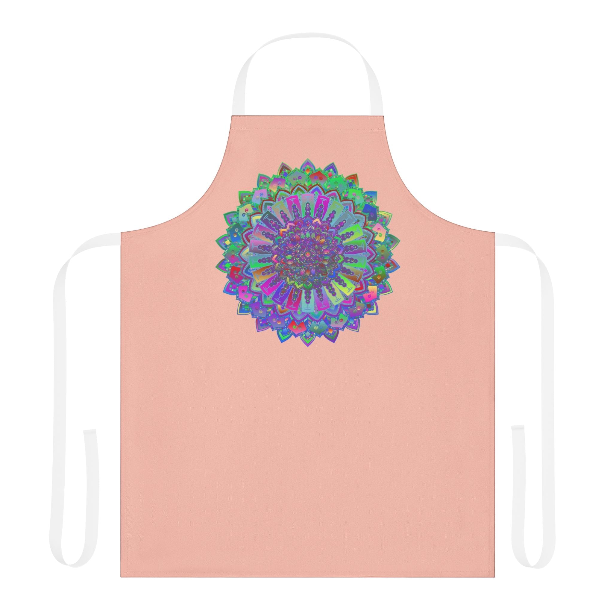 Mandala Art Apron - Peach | Colorful Kitchen Decor All Over Prints - Blululi