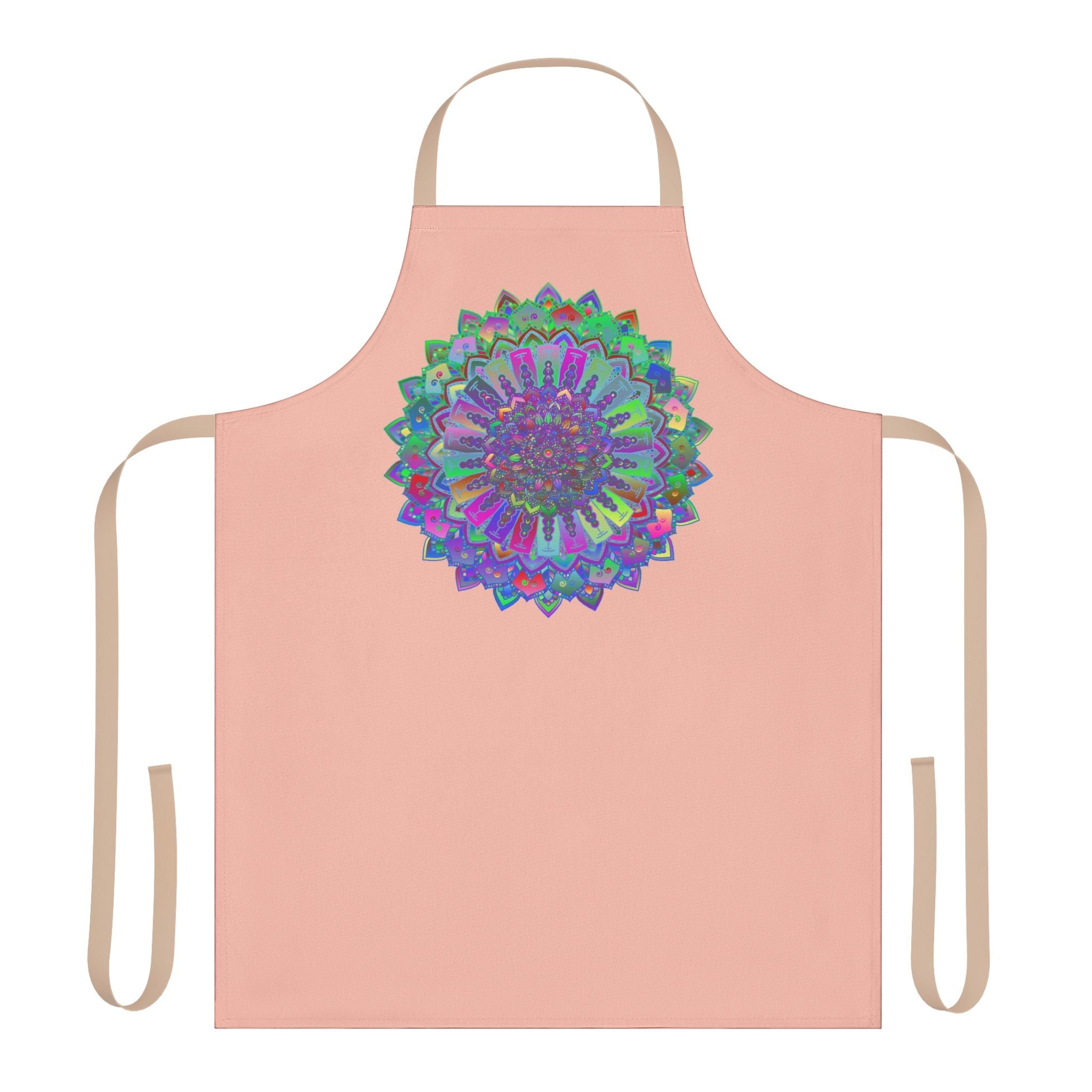 Mandala Art Apron - Peach | Colorful Kitchen Decor All Over Prints - Blululi