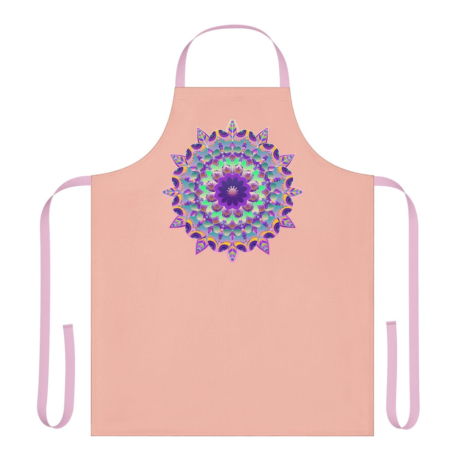 Mandala Art Apron - Peach, Hand - Drawn All Over Prints - Blululi