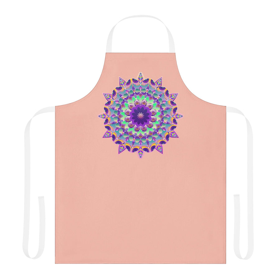 Mandala Art Apron - Peach, Hand - Drawn All Over Prints - Blululi