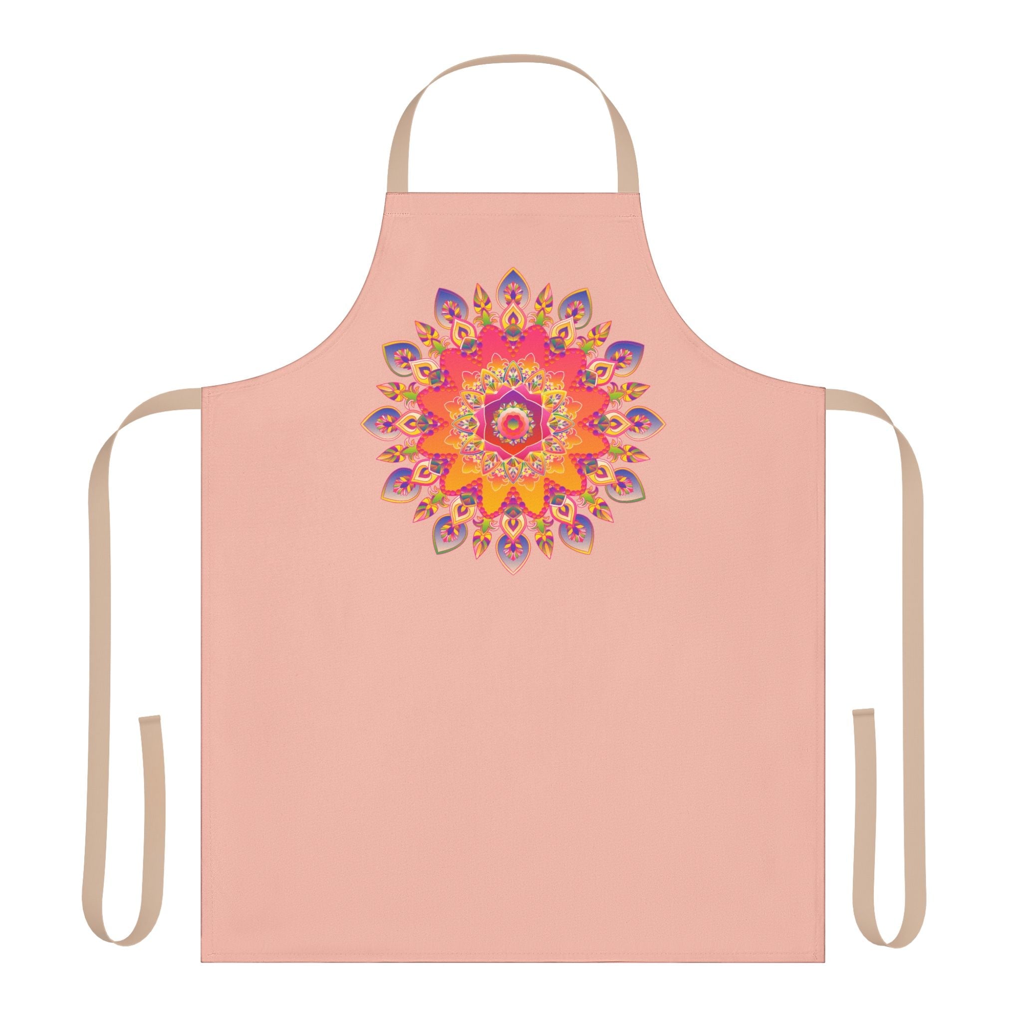 Mandala Art Apron - Peach | Kitchen Decor All Over Prints - Blululi