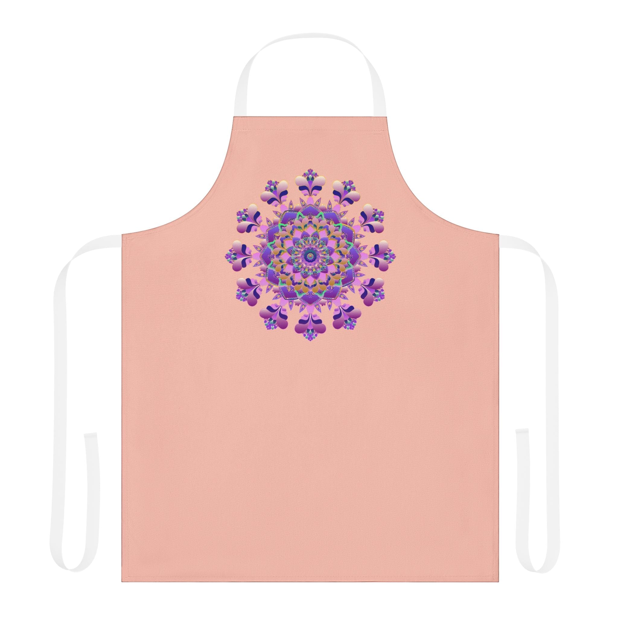 Mandala Art Apron - Peach & Purple All Over Prints - Blululi