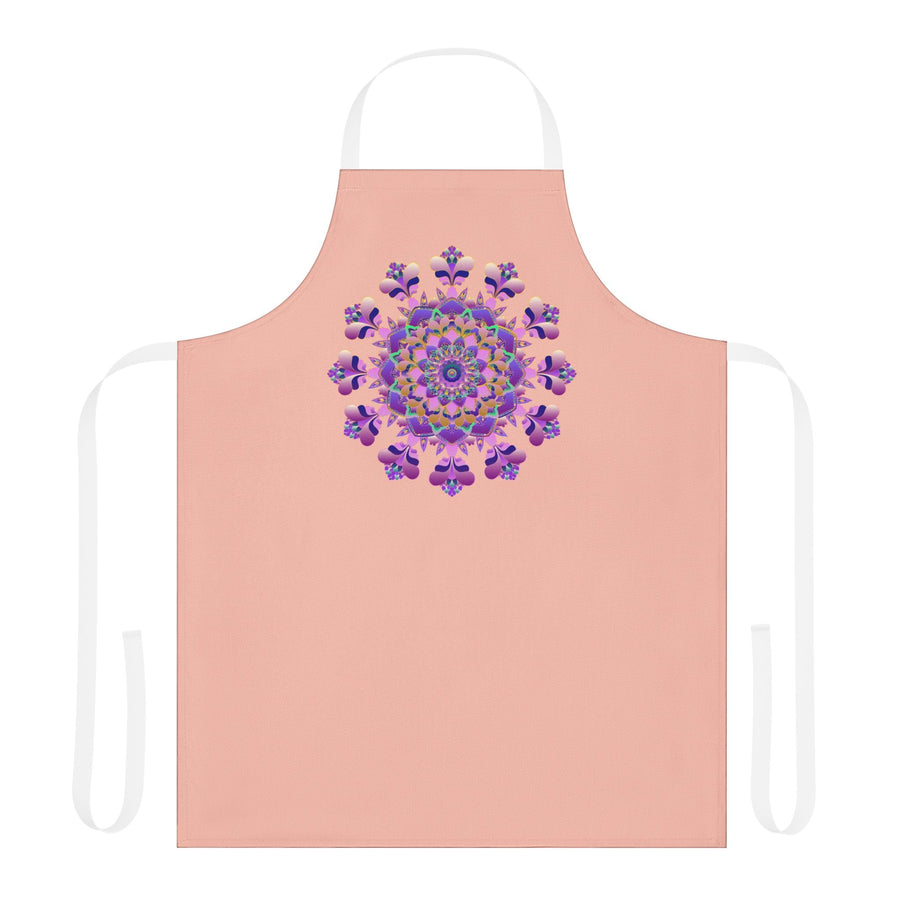 Mandala Art Apron - Peach & Purple All Over Prints - Blululi