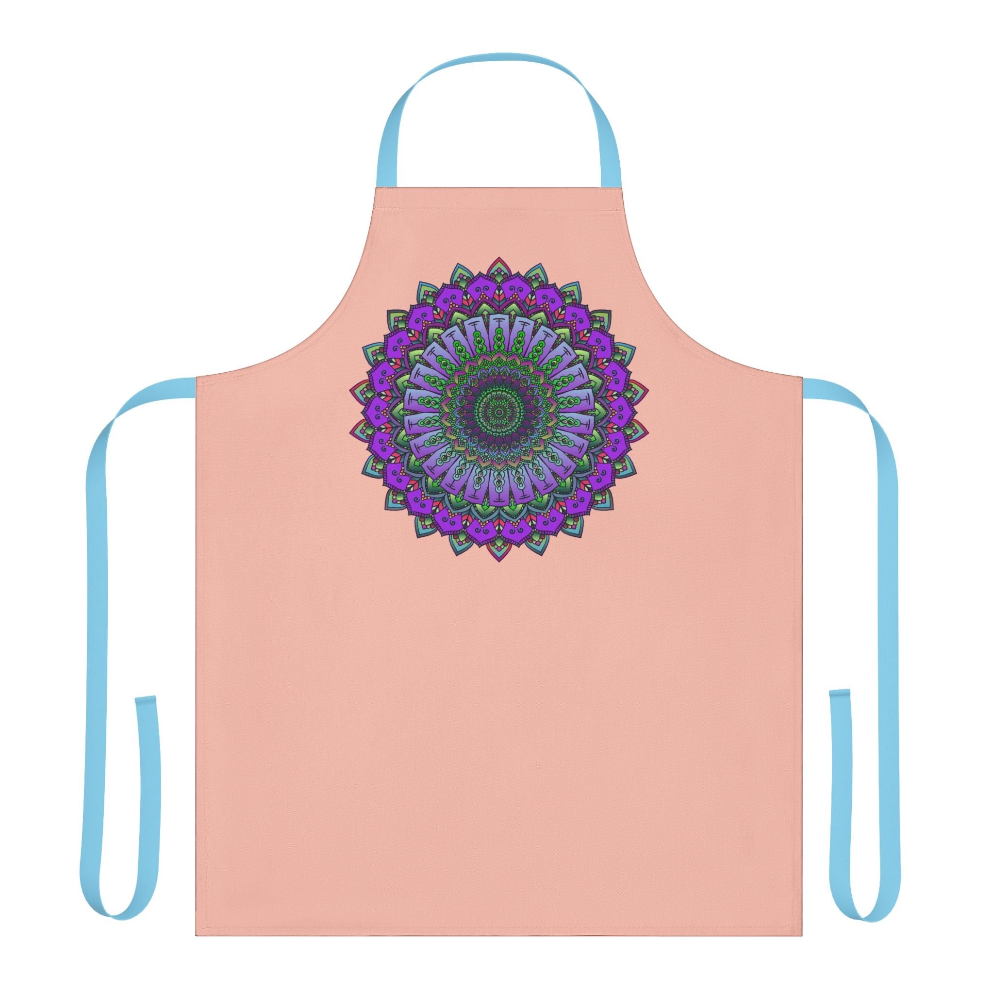 Mandala Art Apron - Peach & Purple All Over Prints - Blululi