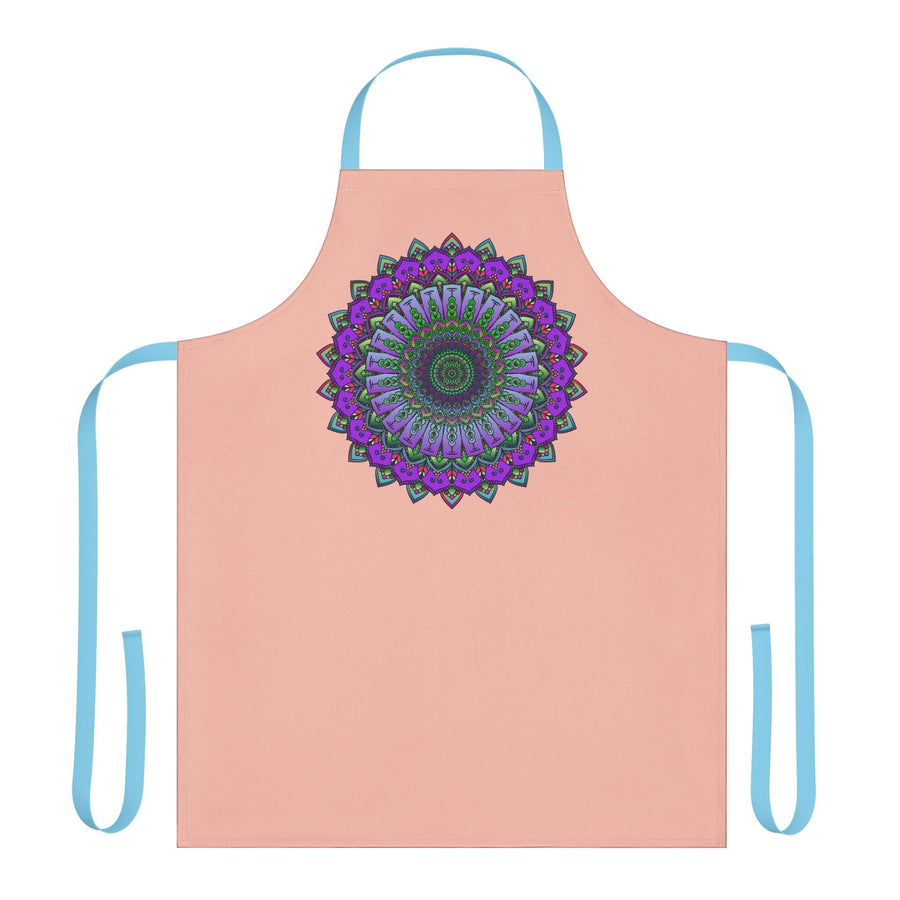 Mandala Art Apron - Peach & Purple All Over Prints - Blululi