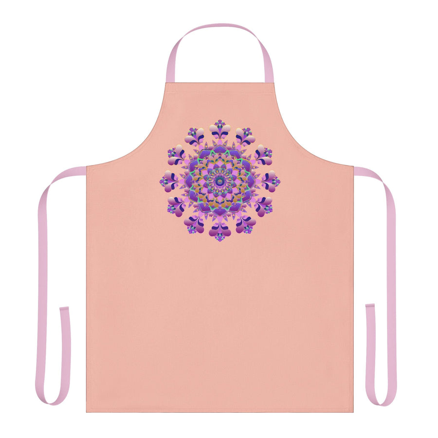 Mandala Art Apron - Peach & Purple All Over Prints - Blululi