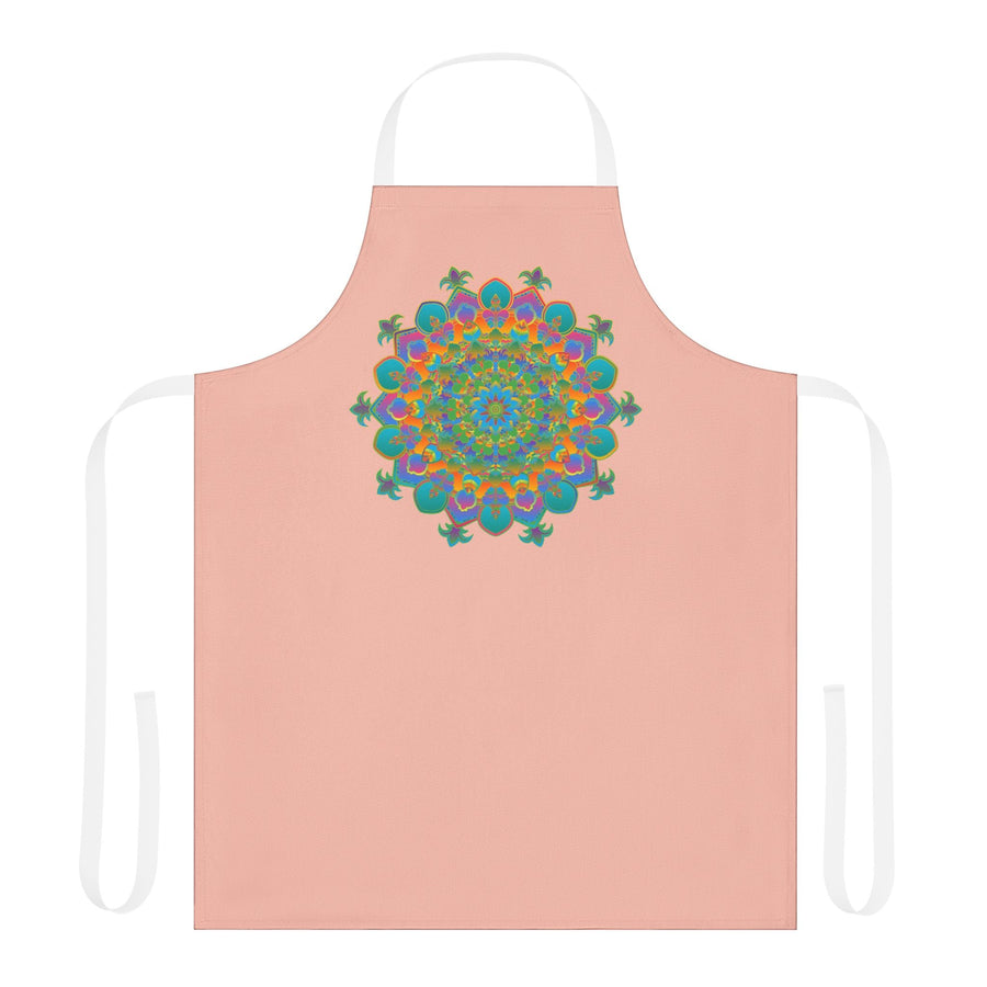 Mandala Art Apron - Peach & Vibrant All Over Prints - Blululi