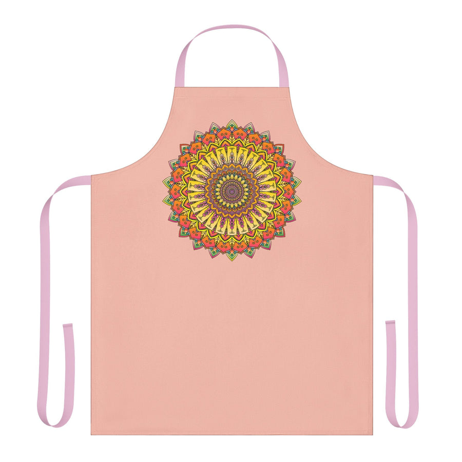Mandala Art Apron - Peach & Vibrant All Over Prints - Blululi