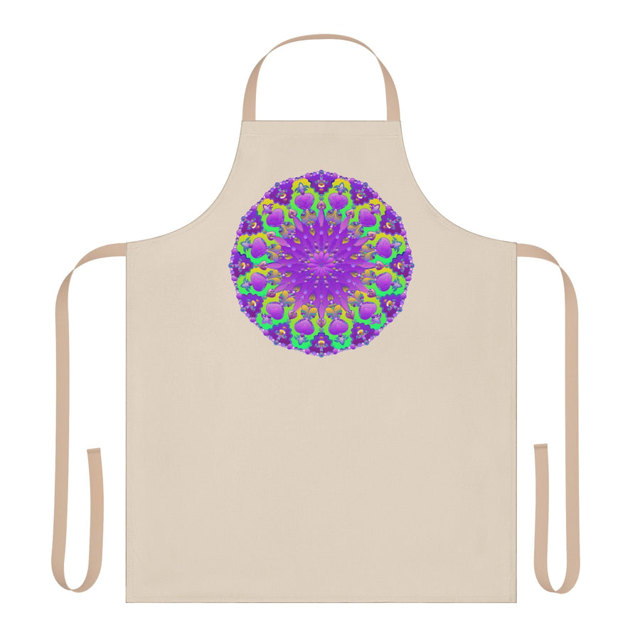 Mandala Art Apron - Purple & Yellow All Over Prints - Blululi