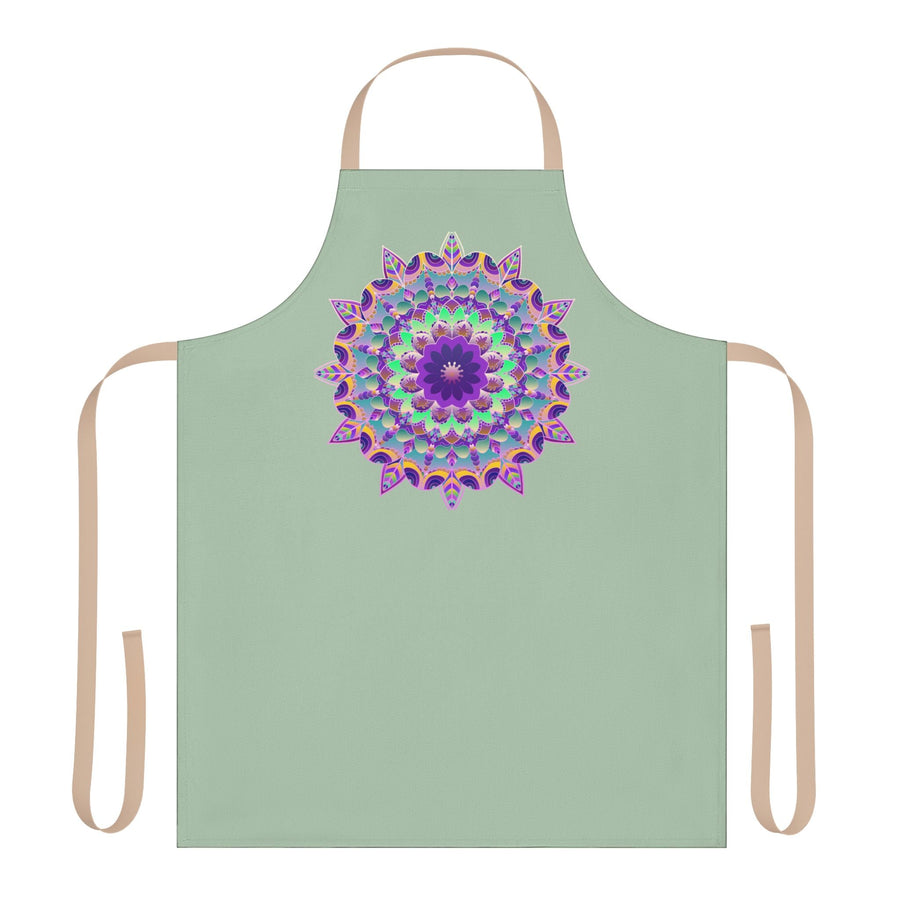 Mandala Art Apron - Sage Green All Over Prints - Blululi