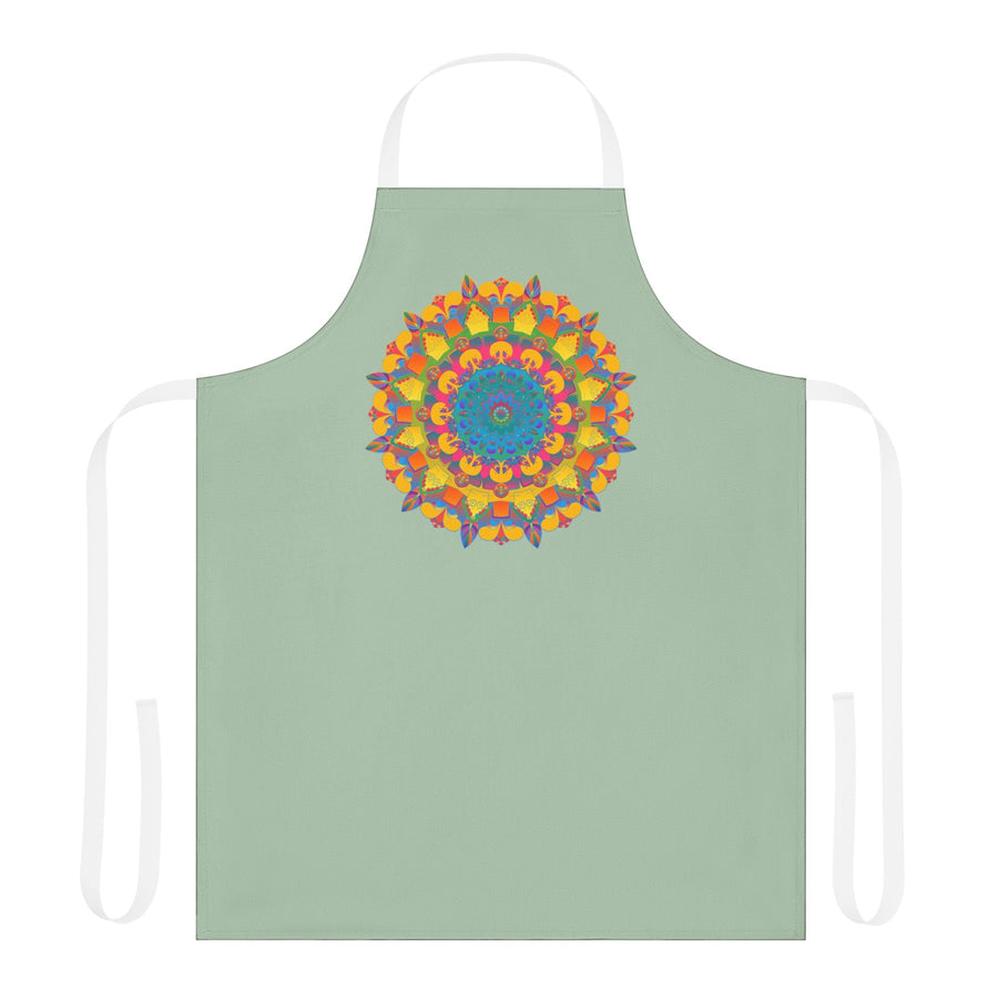 Mandala Art Apron - Sage Green All Over Prints - Blululi