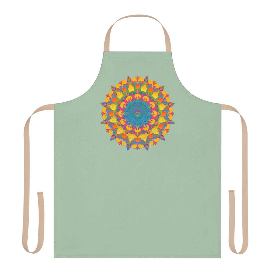 Mandala Art Apron - Sage Green All Over Prints - Blululi