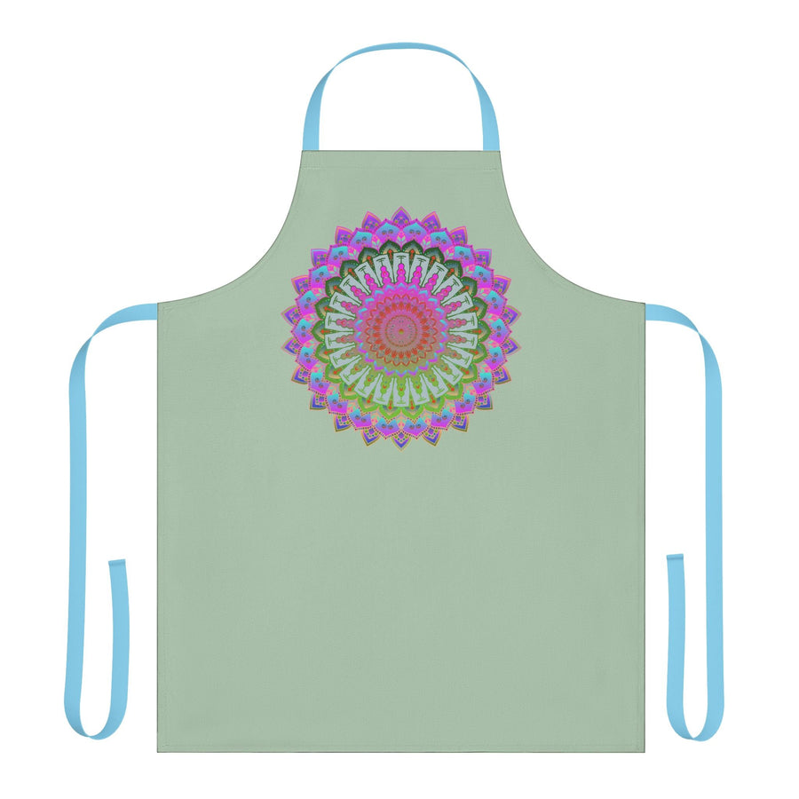 Mandala Art Apron - Sage Green All Over Prints - Blululi