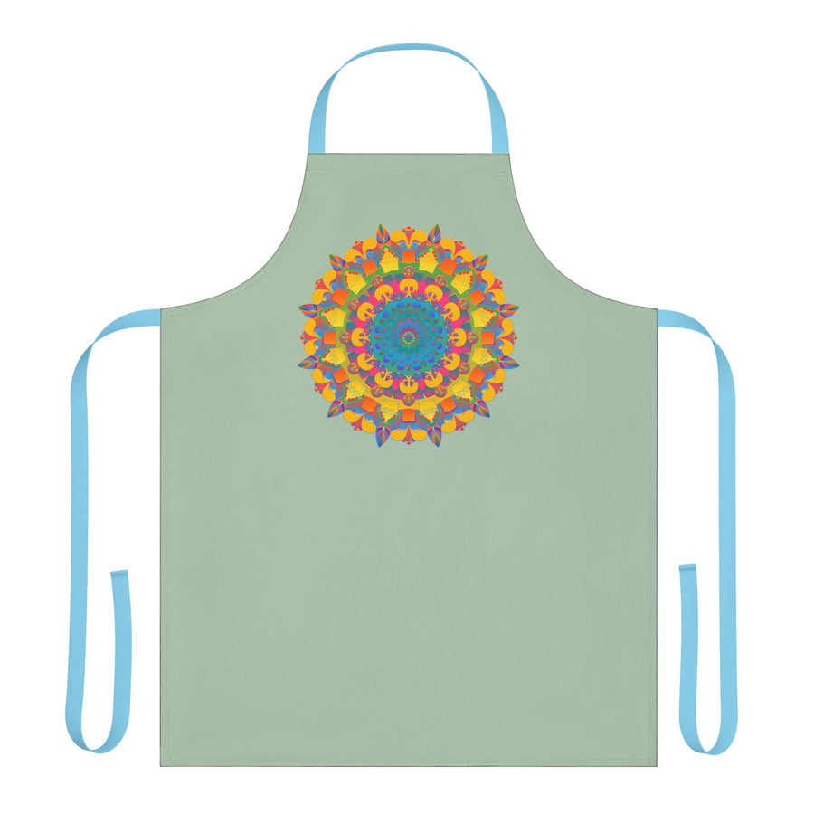 Mandala Art Apron - Sage Green All Over Prints - Blululi