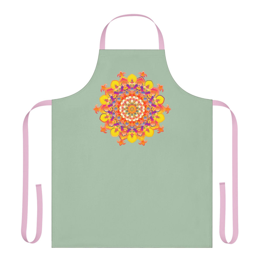 Mandala Art Apron - Sage Green - Colorful Kitchen Decor All Over Prints - Blululi