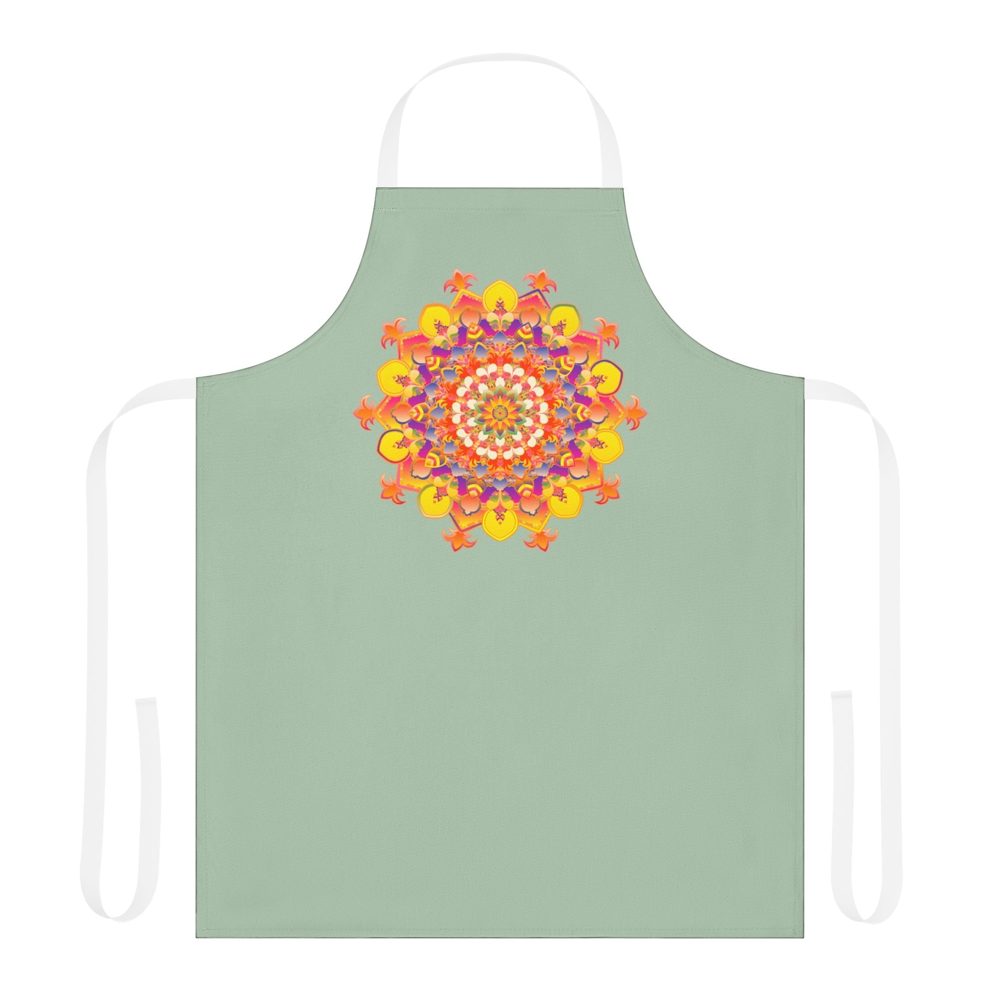 Mandala Art Apron - Sage Green - Colorful Kitchen Decor All Over Prints - Blululi