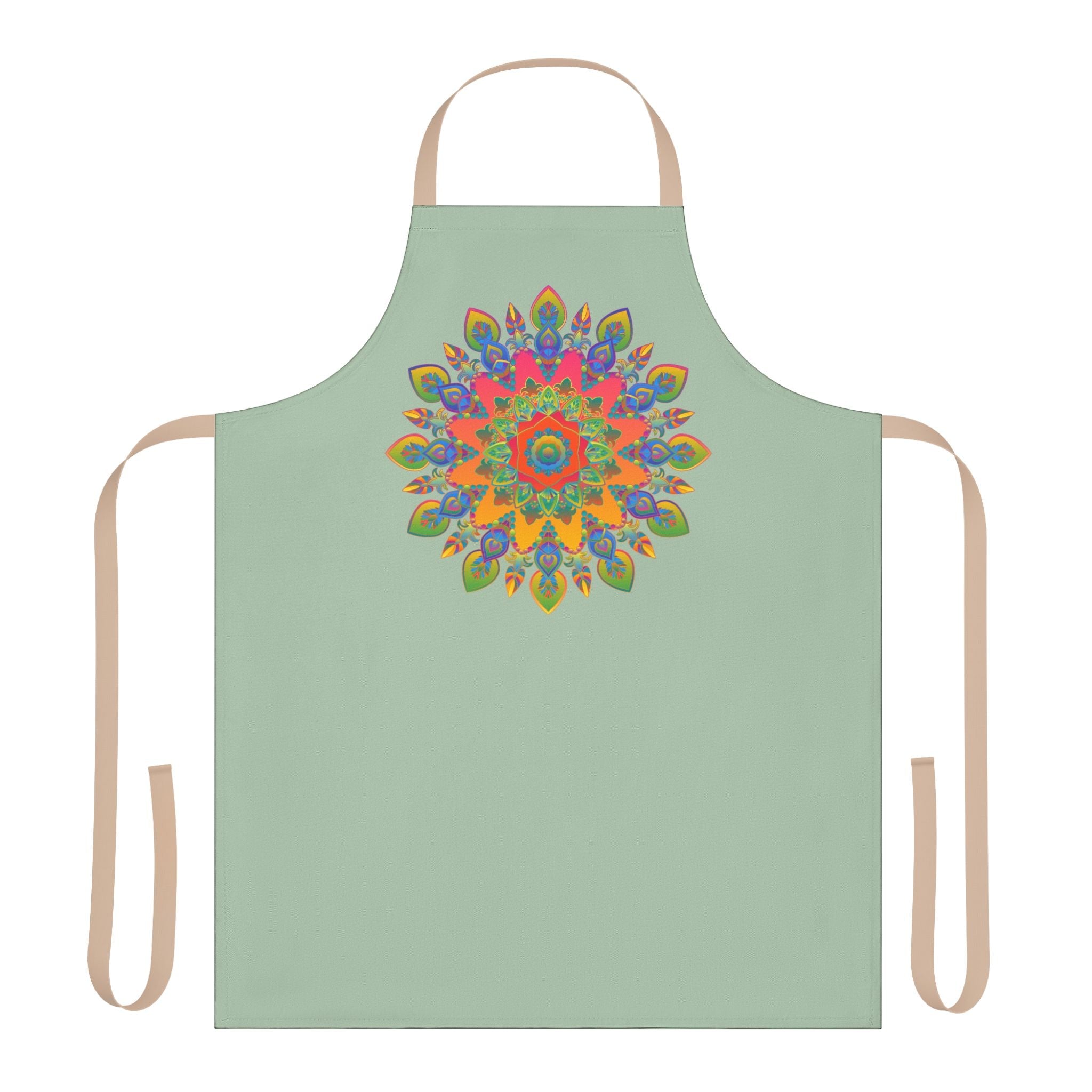 Mandala Art Apron - Sage Green | Kitchen Decor All Over Prints - Blululi