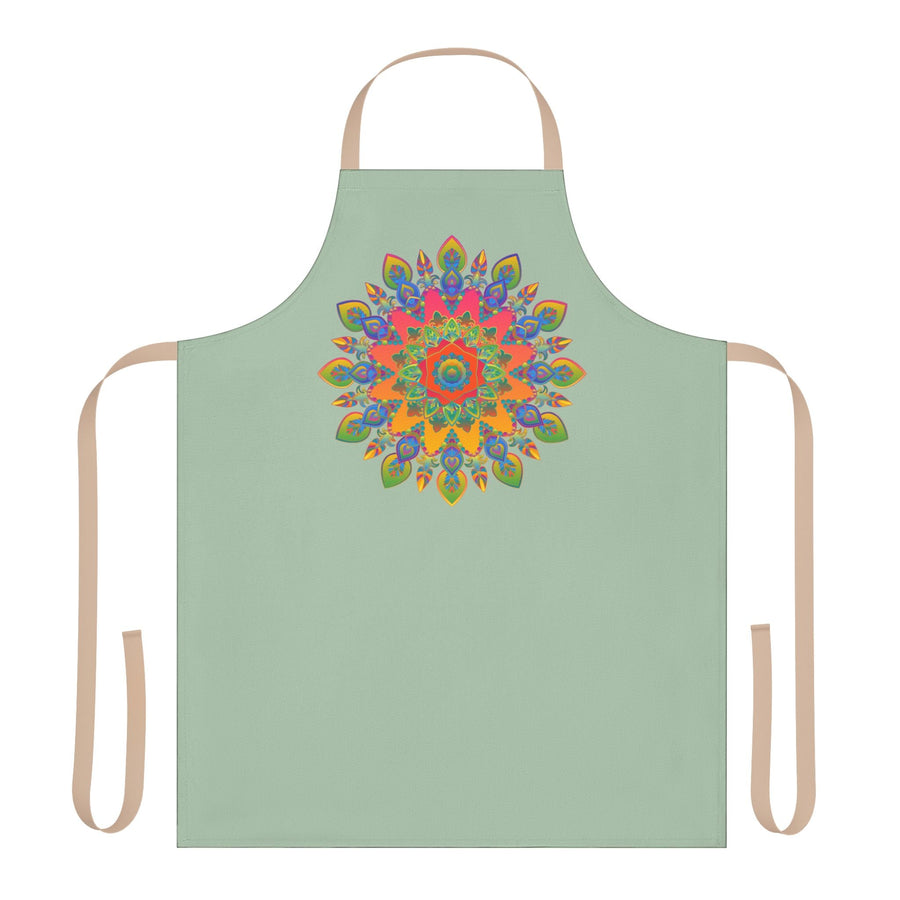 Mandala Art Apron - Sage Green | Kitchen Decor All Over Prints - Blululi