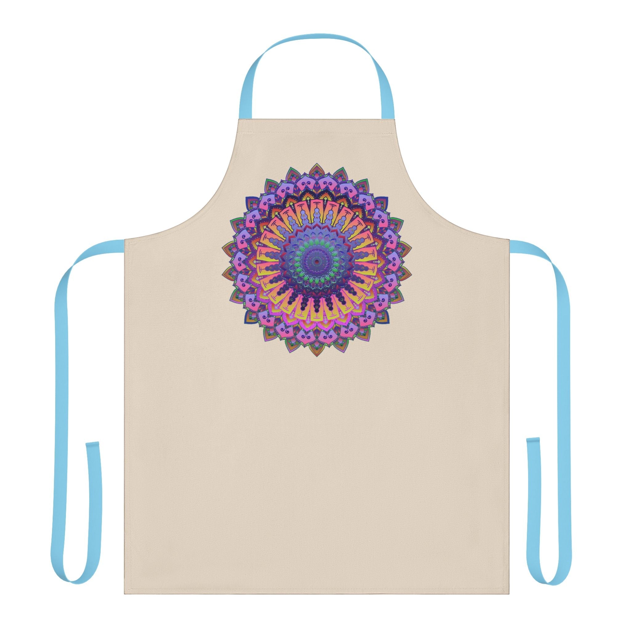 Mandala Art Apron - Vibrant Colors, Beige All Over Prints - Blululi
