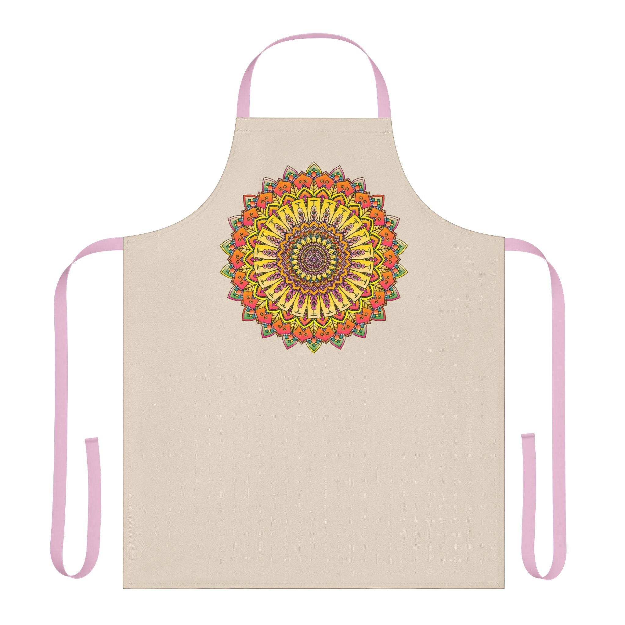 Mandala Art Apron - Vibrant Floral Design All Over Prints - Blululi