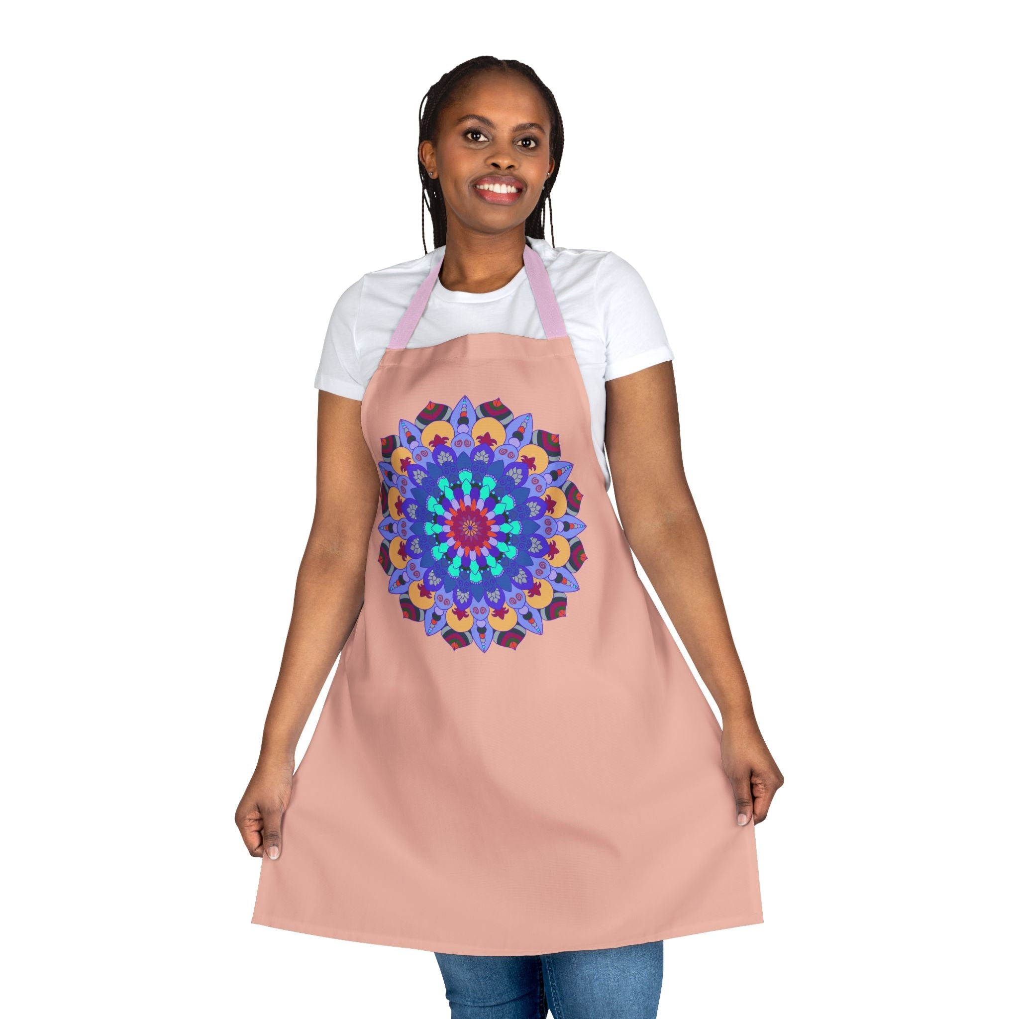 Mandala Art Peach Apron - Colorful Kitchen Decor All Over Prints - Blululi