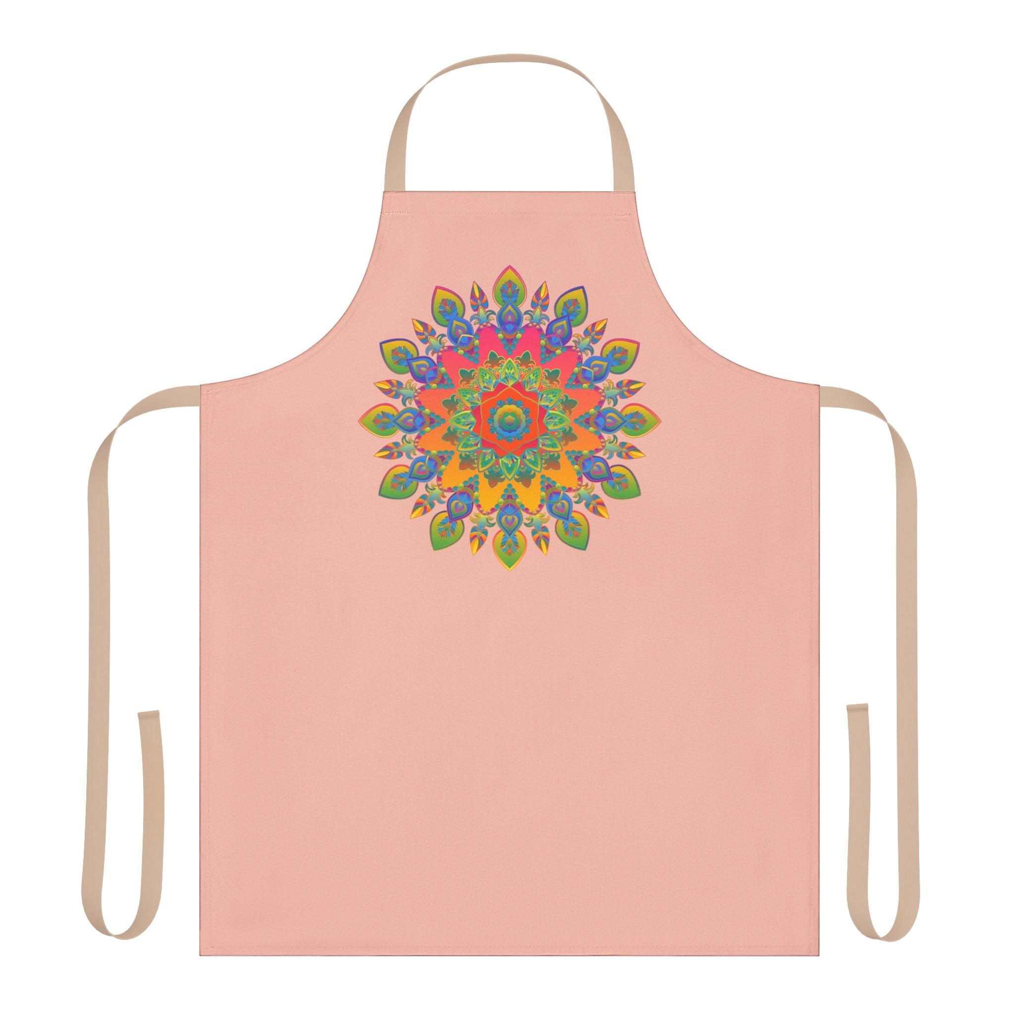Mandala Art Peach Apron - Colorful Kitchen Decor All Over Prints - Blululi