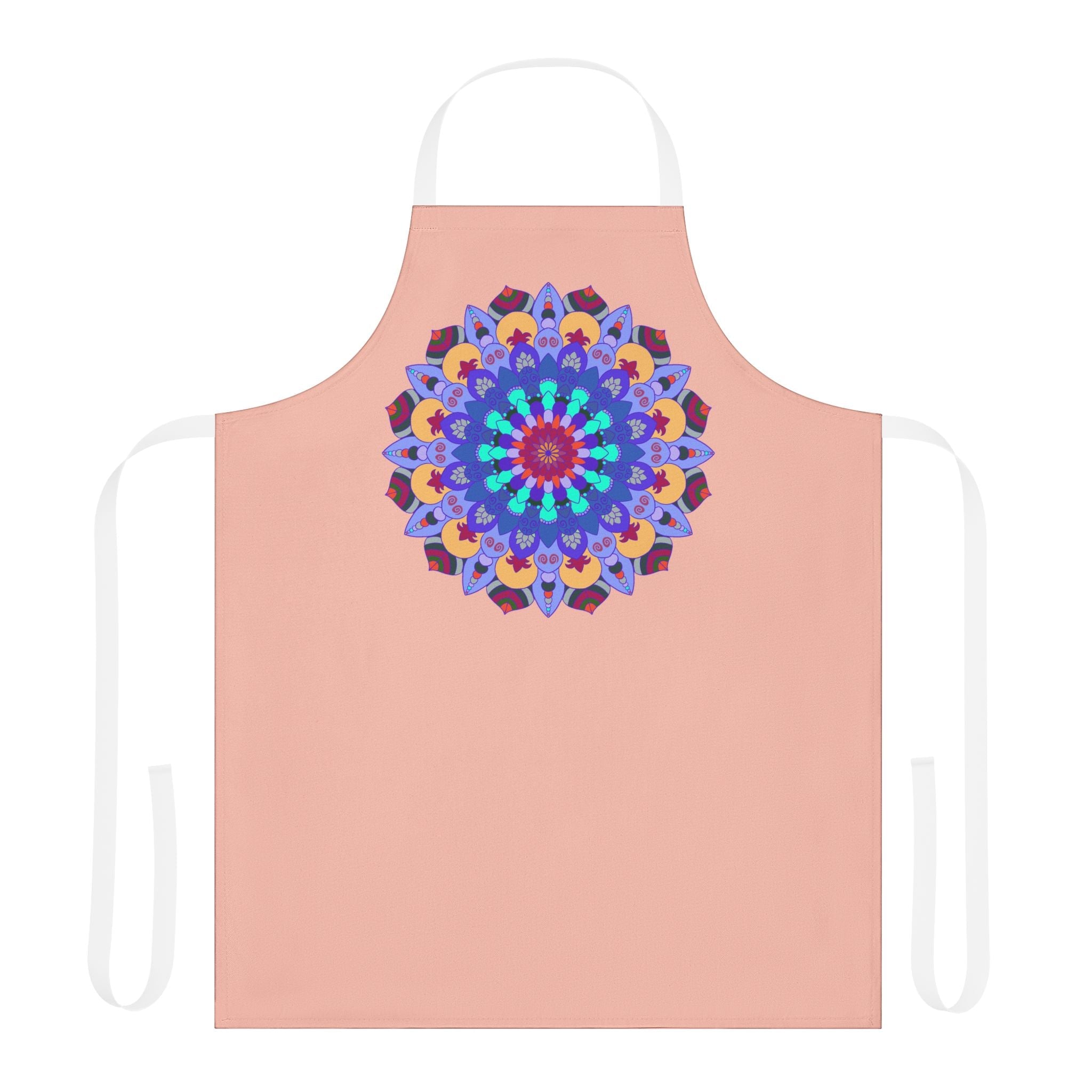 Mandala Art Peach Apron - Colorful Kitchen Decor All Over Prints - Blululi