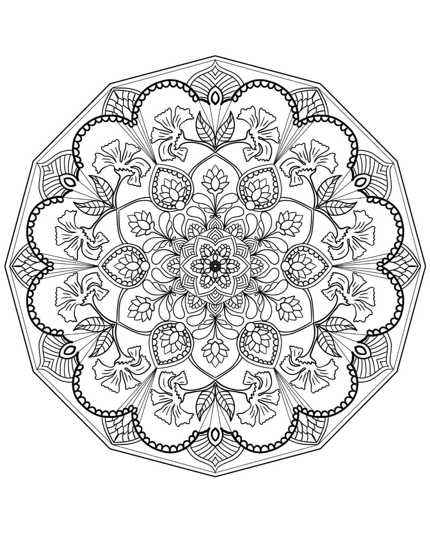 Mandala Coloring Pages 16 Hand Drawn Designs - Adult Coloring - 16 Pages digital download - Blululi
