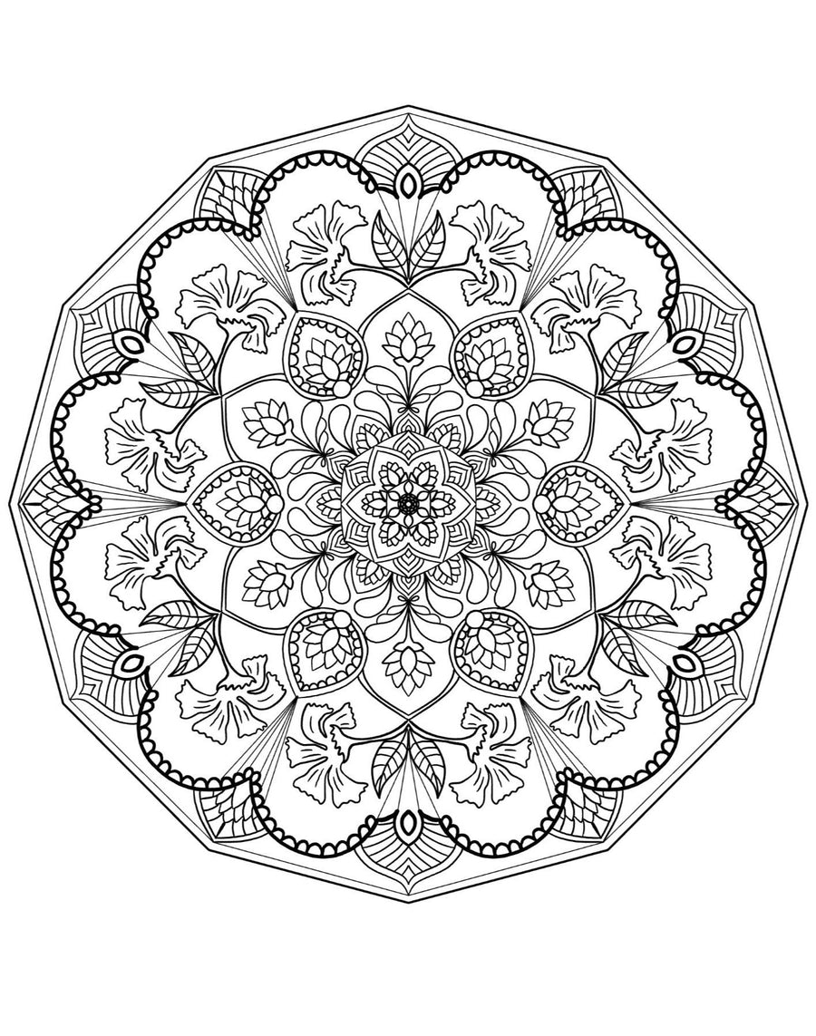 Mandala Coloring Pages 16 Hand Drawn Designs - Adult Coloring - 16 Pages digital download - Blululi