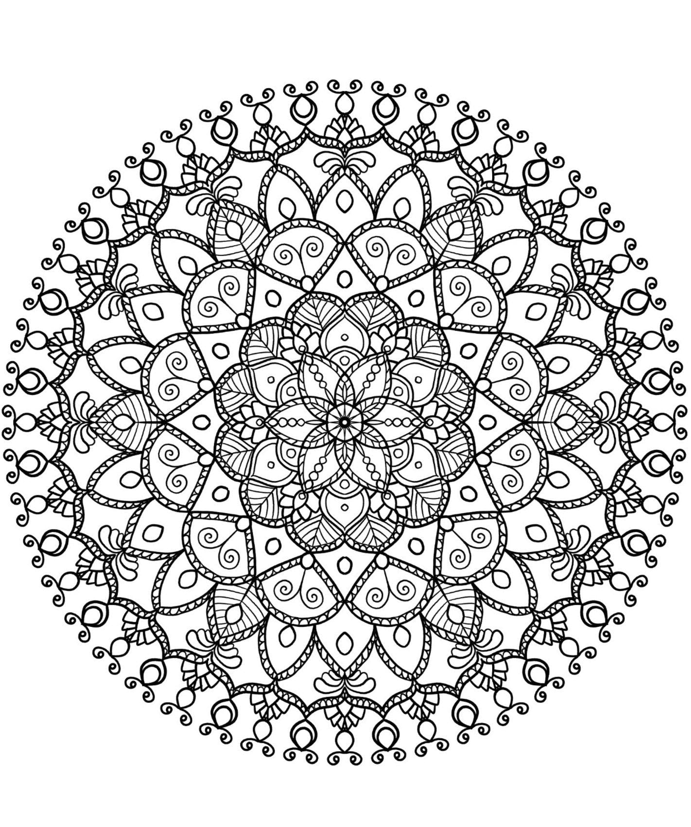 Mandala Coloring Pages 16 Hand Drawn Designs - Adult Coloring - 16 Pages digital download - Blululi