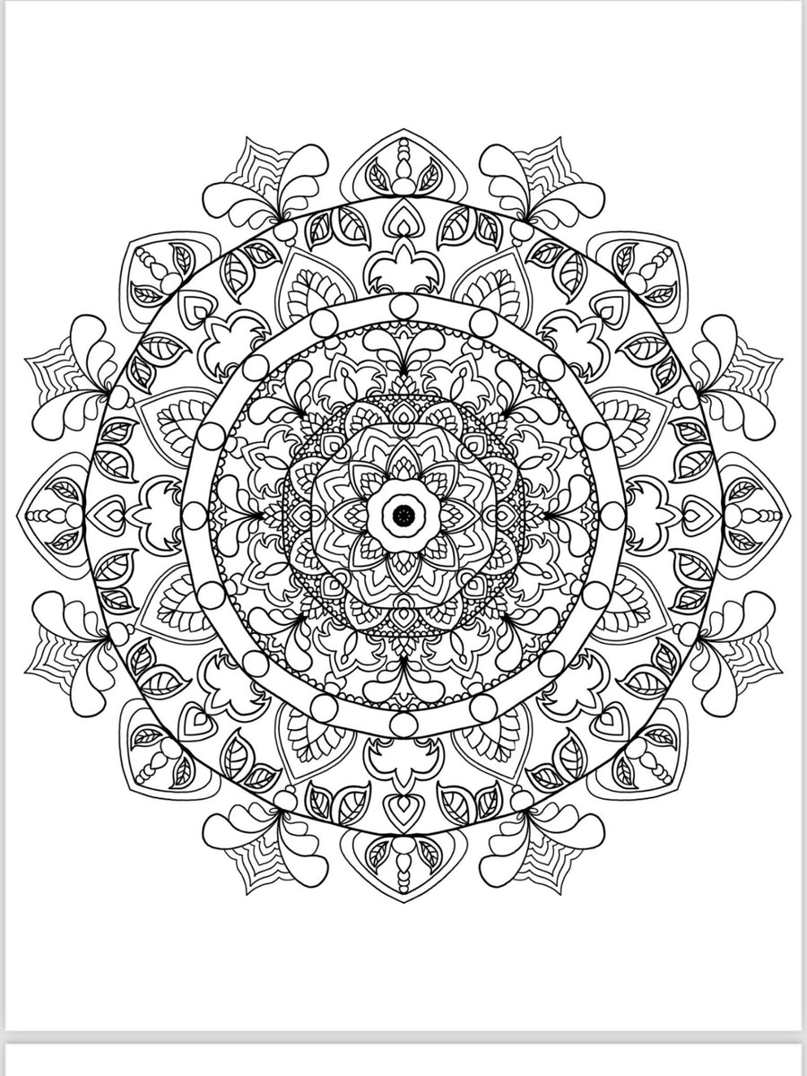 Mandala Coloring Pages - 16 Unique Hand - Drawn Designs digital download - Blululi