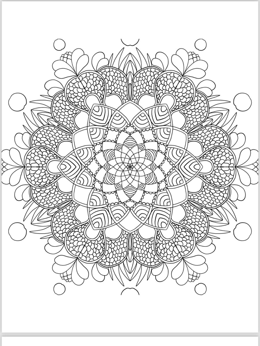 Mandala Coloring Pages - 16 Unique Hand - Drawn Designs digital download - Blululi