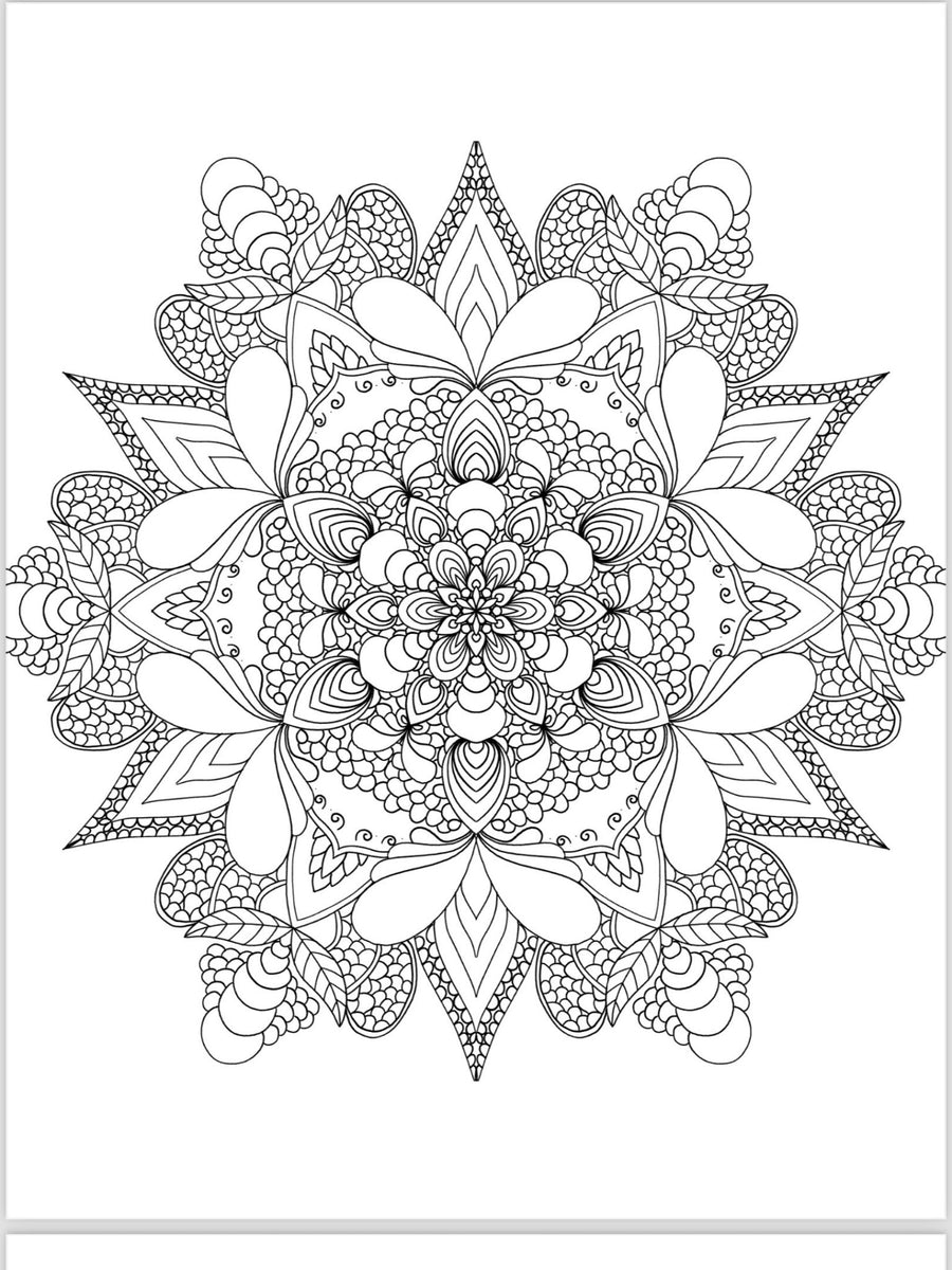 Mandala Coloring Pages - 16 Unique Hand - Drawn Designs digital download - Blululi