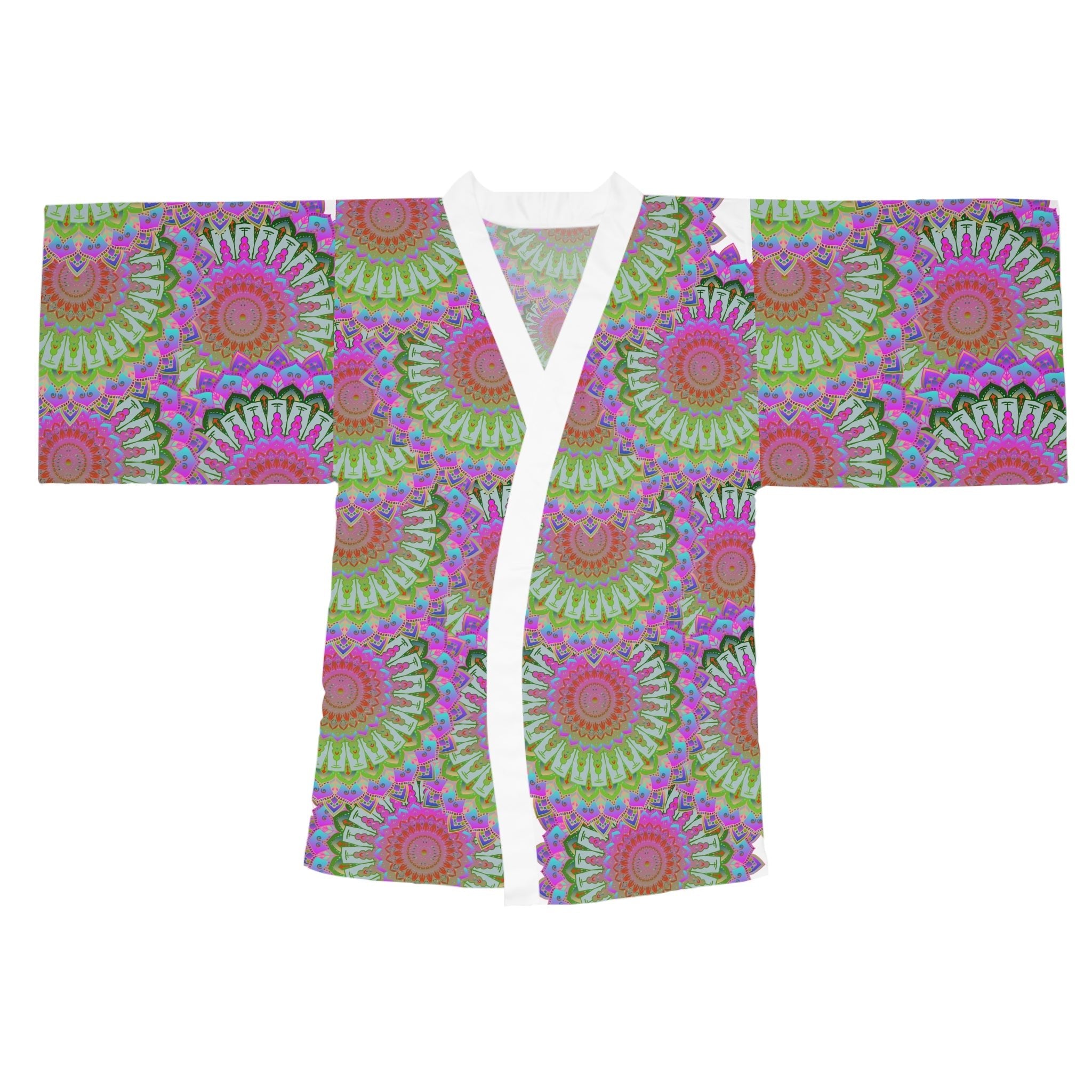 Mandala Kimono Robe - Colorful Floral Art All Over Prints - Blululi