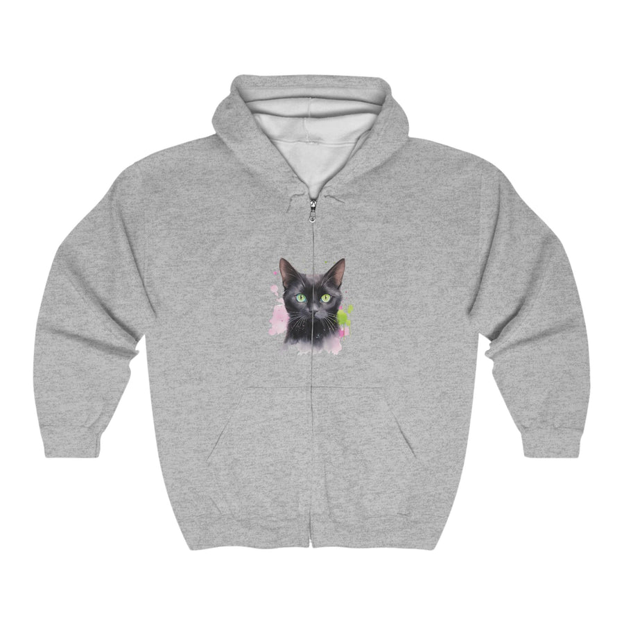 Mystical Black Cat Watercolor Hoodie Hoodie - Blululi