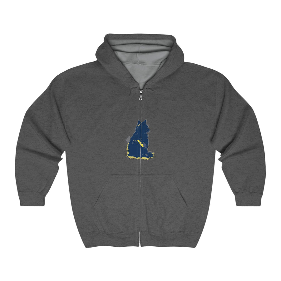 Mystical Blue Cat Watercolor Hoodie Hoodie - Blululi