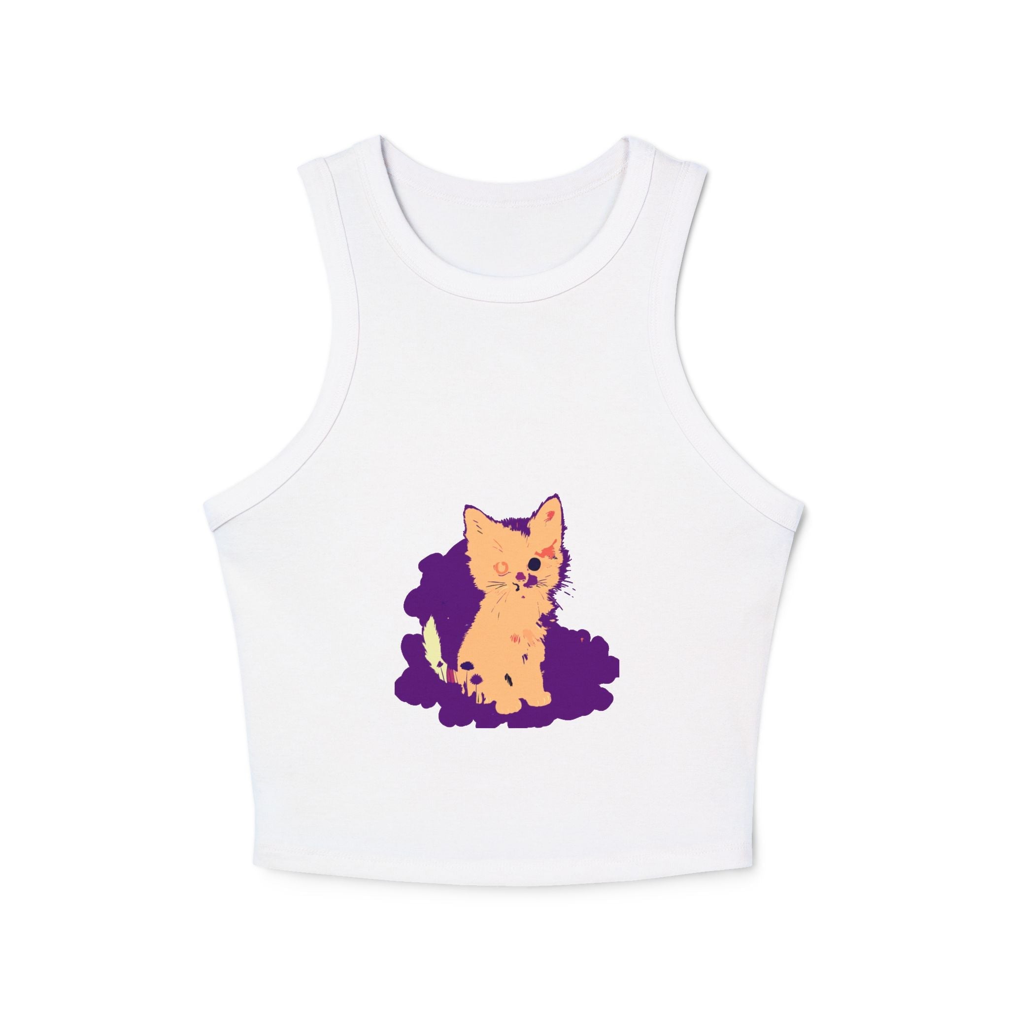 One Blue Eye Kitten Watercolor Racerback Tank Top Tank Top - Blululi