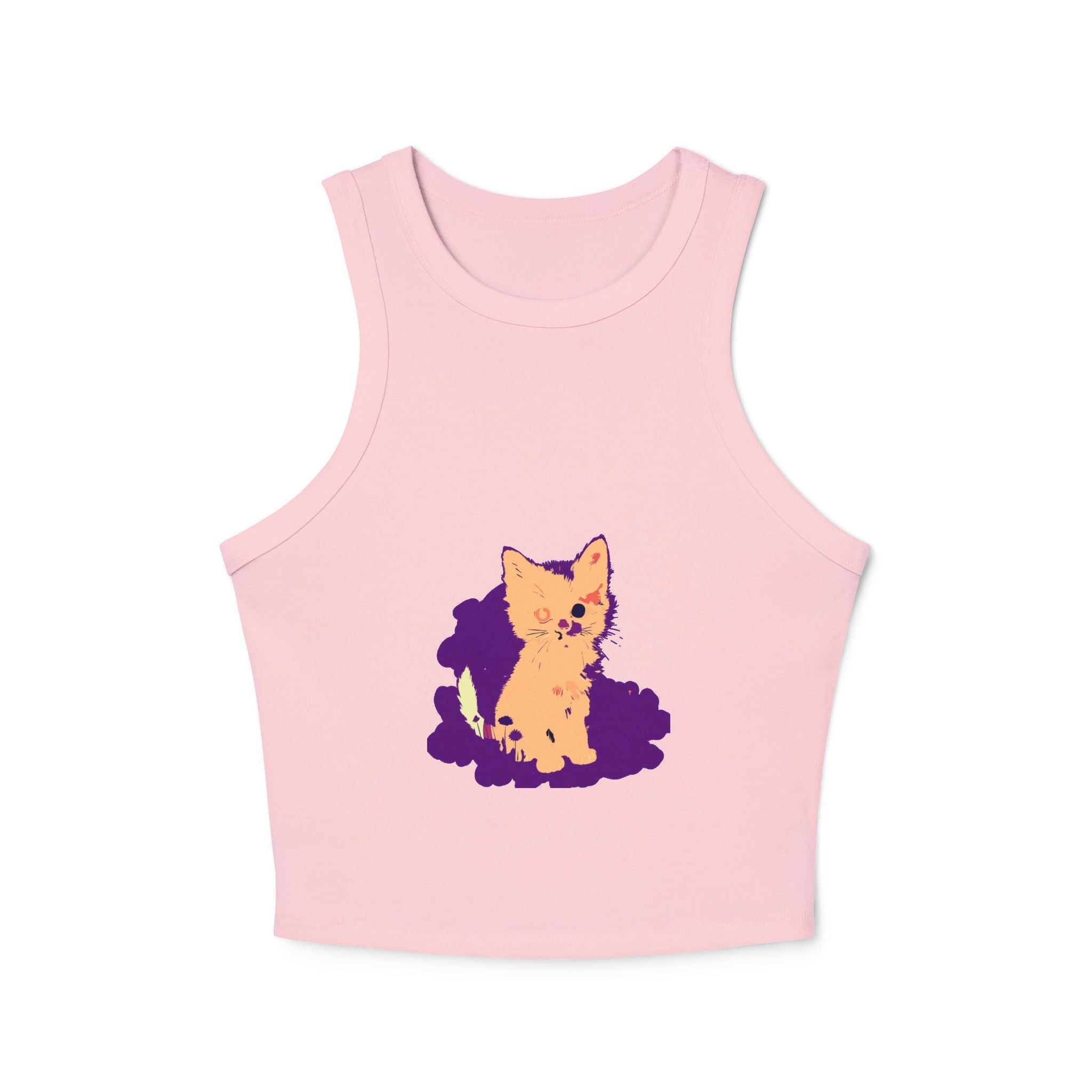 One Blue Eye Kitten Watercolor Racerback Tank Top Tank Top - Blululi