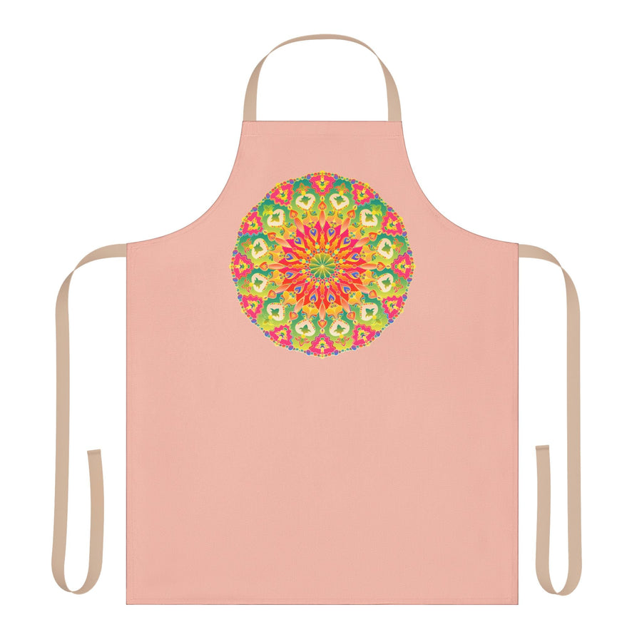 Peach Mandala Apron - Colorful Kitchen Art All Over Prints - Blululi