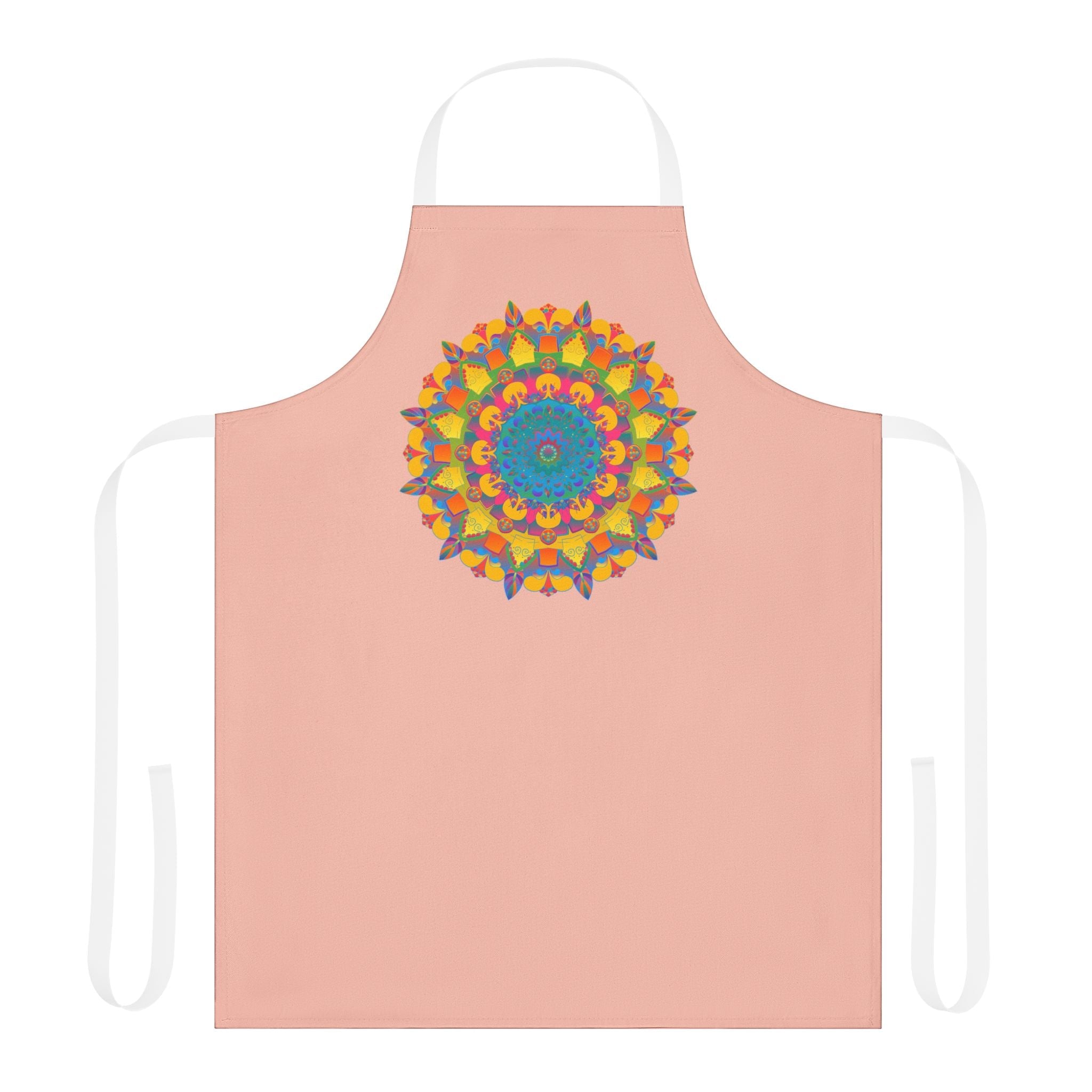 Peach Mandala Apron - Colorful Kitchen Art All Over Prints - Blululi