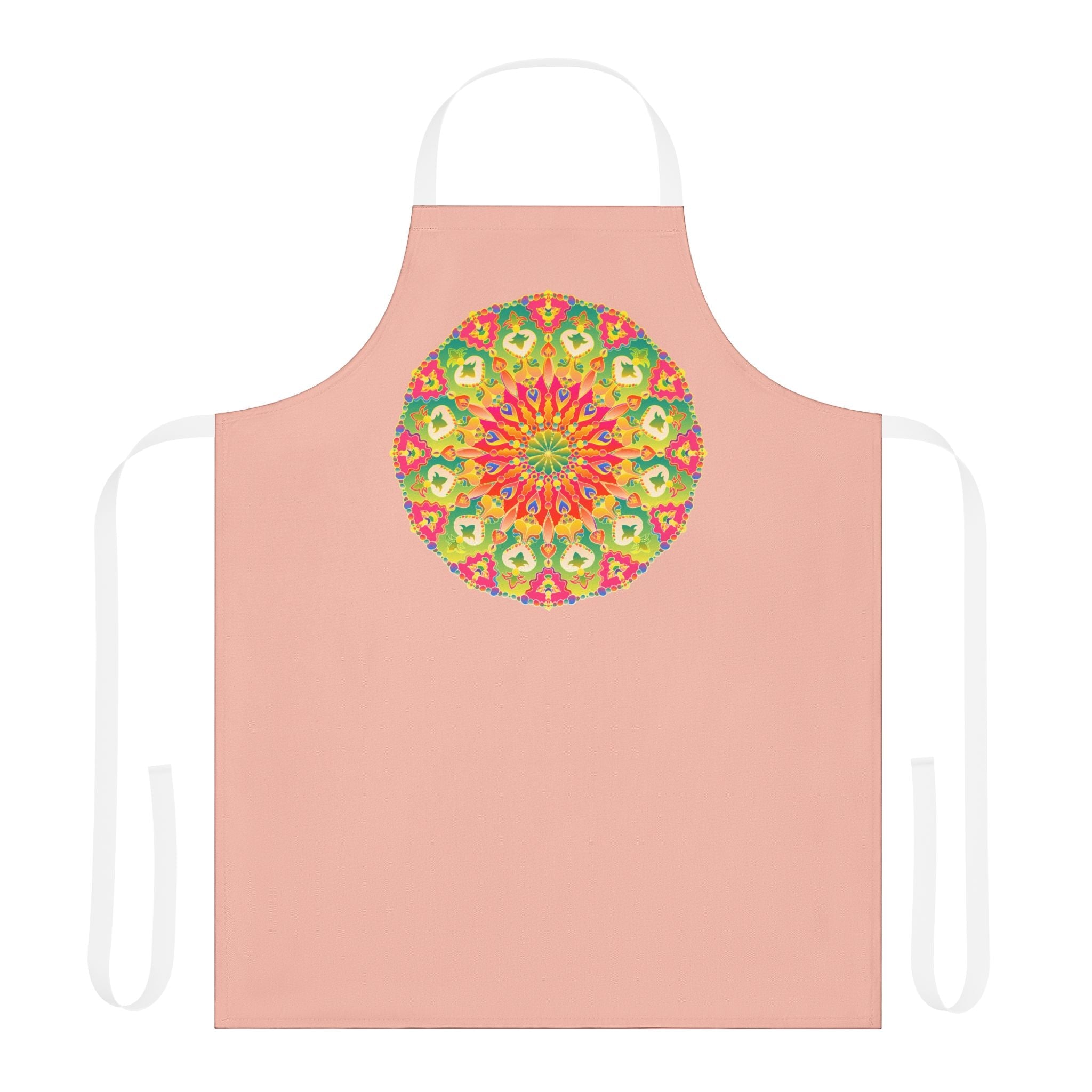 Peach Mandala Apron - Colorful Kitchen Art All Over Prints - Blululi