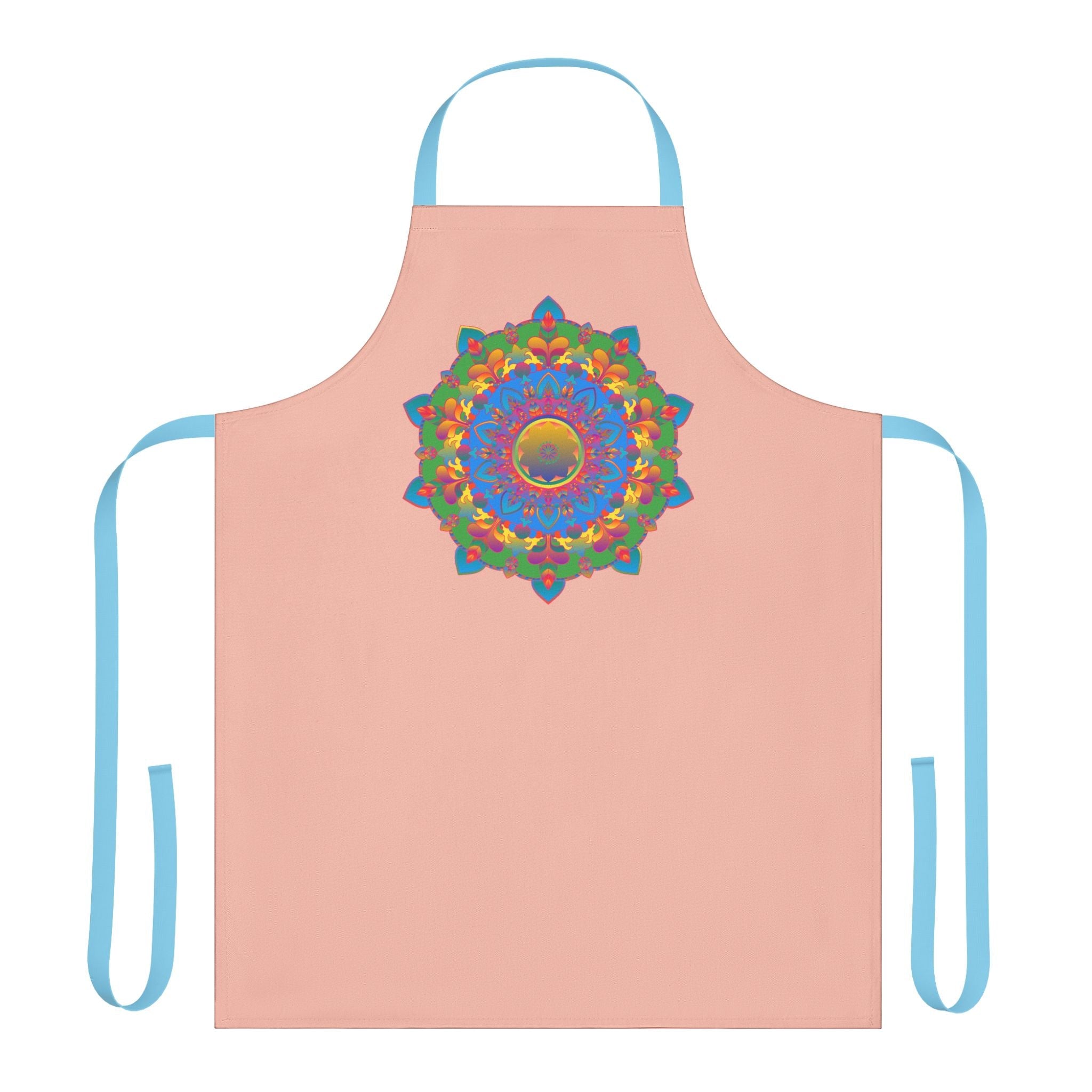 Peach Mandala Apron - Hand Drawn Art All Over Prints - Blululi