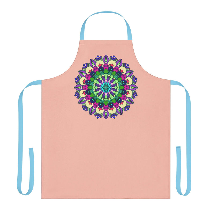 Peach Mandala Apron - Hand Drawn Art All Over Prints - Blululi