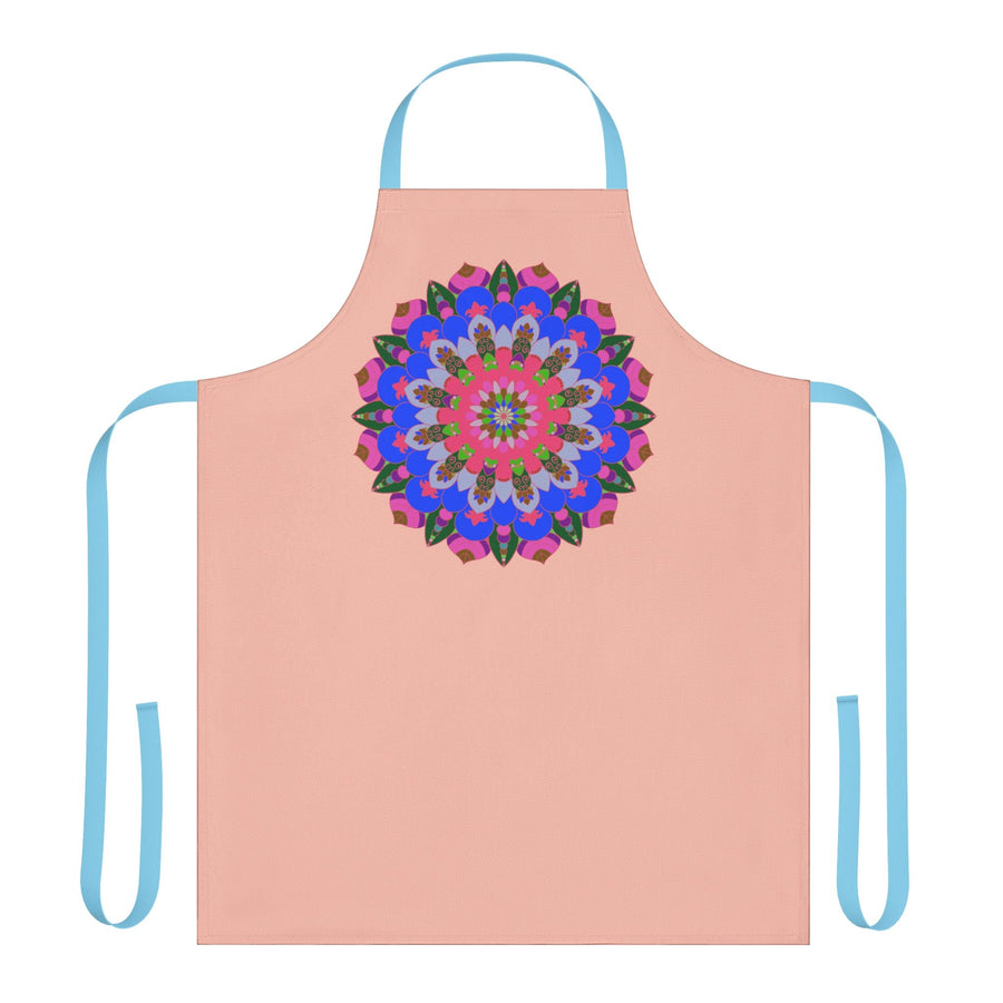 Peach Mandala Apron - Hand Drawn Art All Over Prints - Blululi
