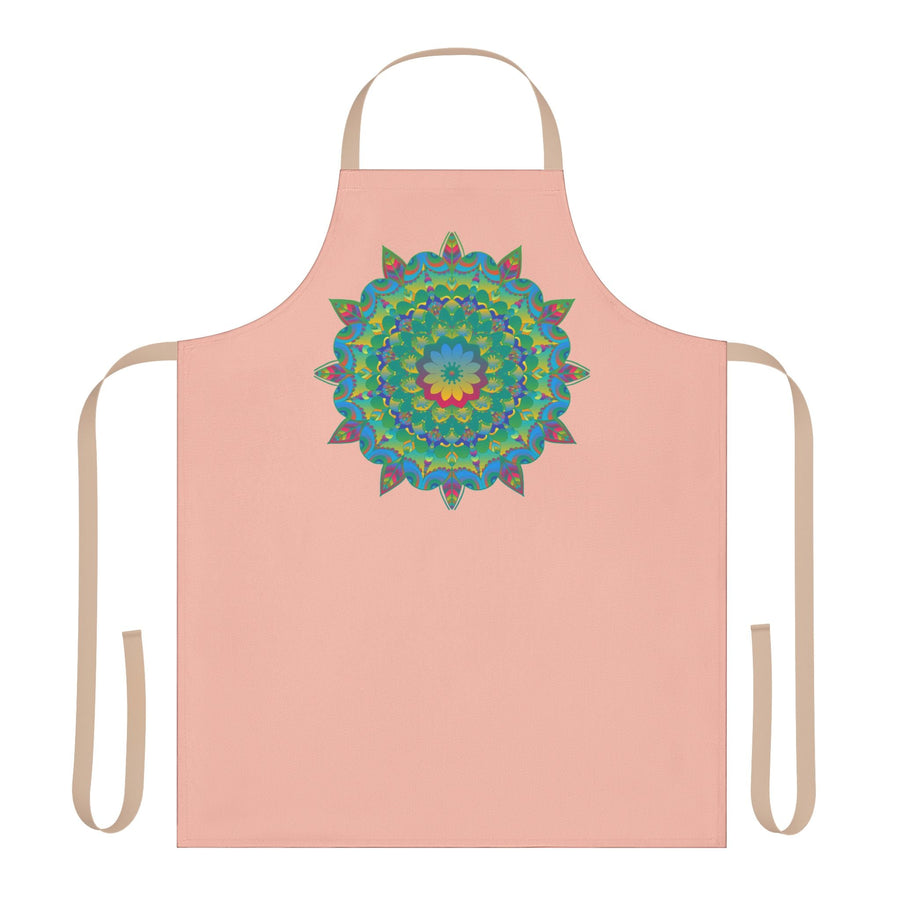 Peach Mandala Apron - Hand - Drawn Art Kitchen All Over Prints - Blululi