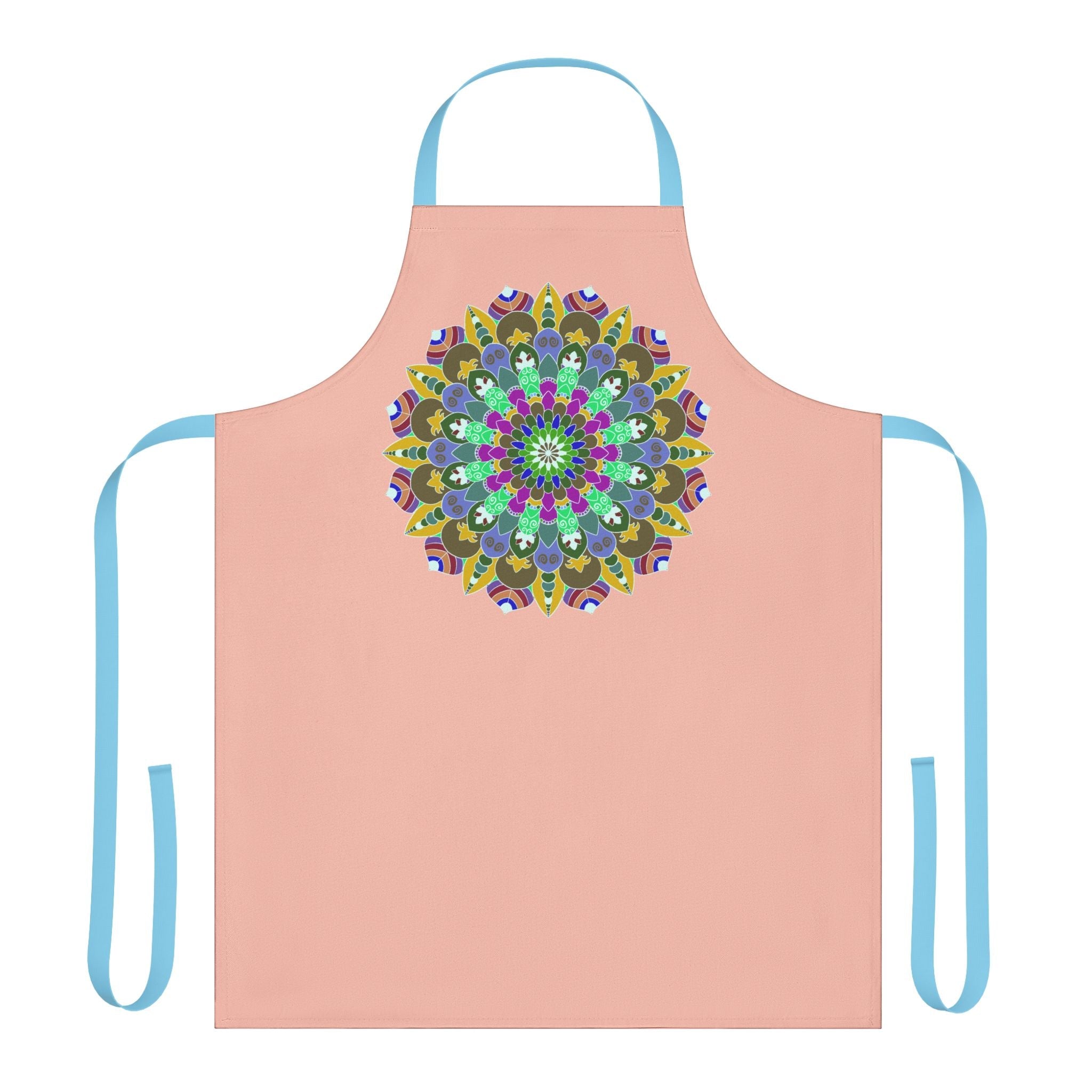 Peach Mandala Apron - Hand Drawn Art Kitchen All Over Prints - Blululi