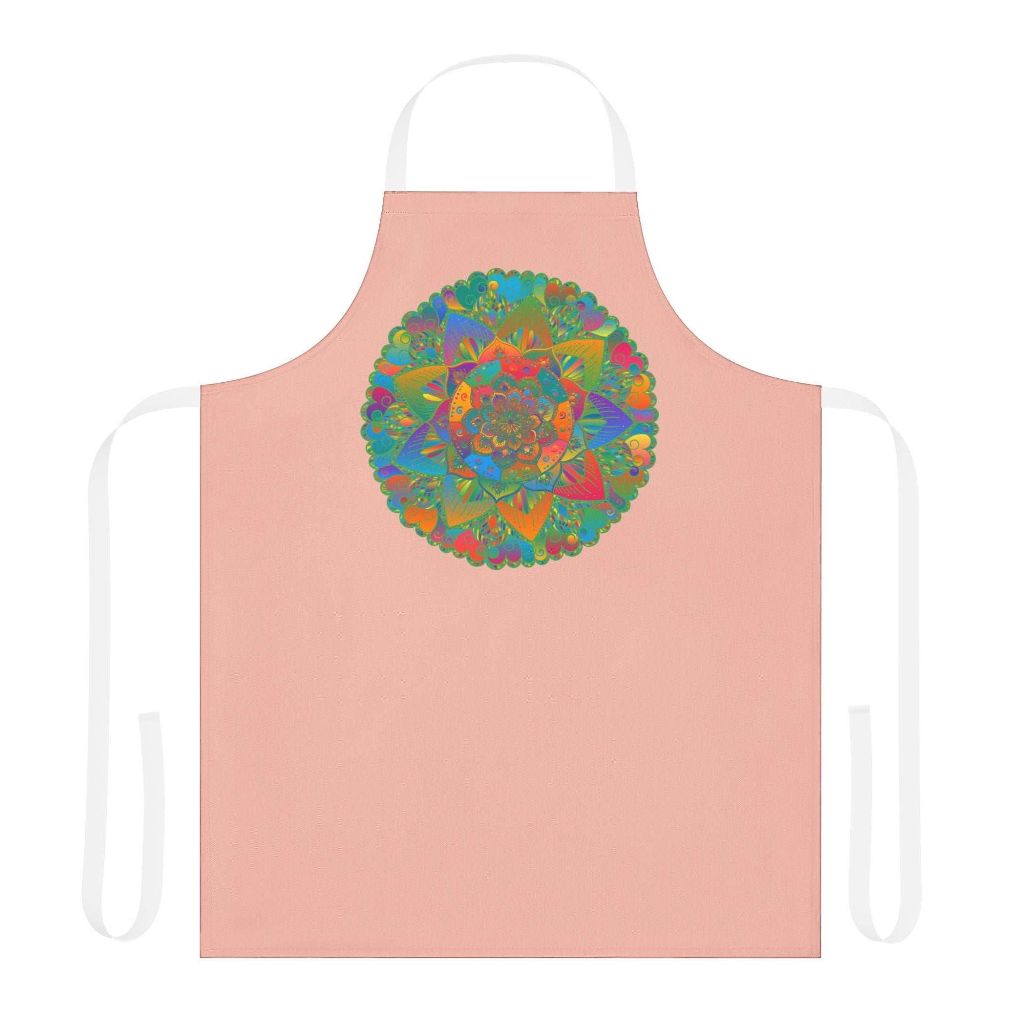 Peach Mandala Apron - Hand - Drawn Art Kitchen All Over Prints - Blululi