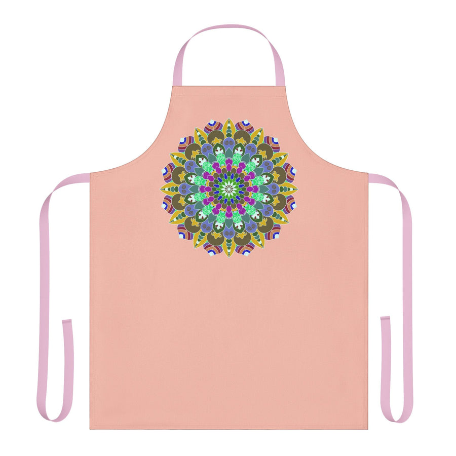 Peach Mandala Apron - Hand Drawn Art Kitchen All Over Prints - Blululi